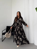 Robe à motifs fleurs |Noir et Blanc