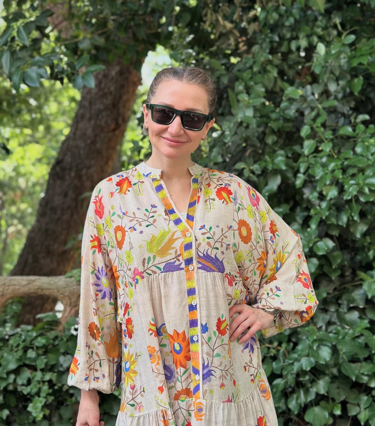 Robe Fleurie |Beige