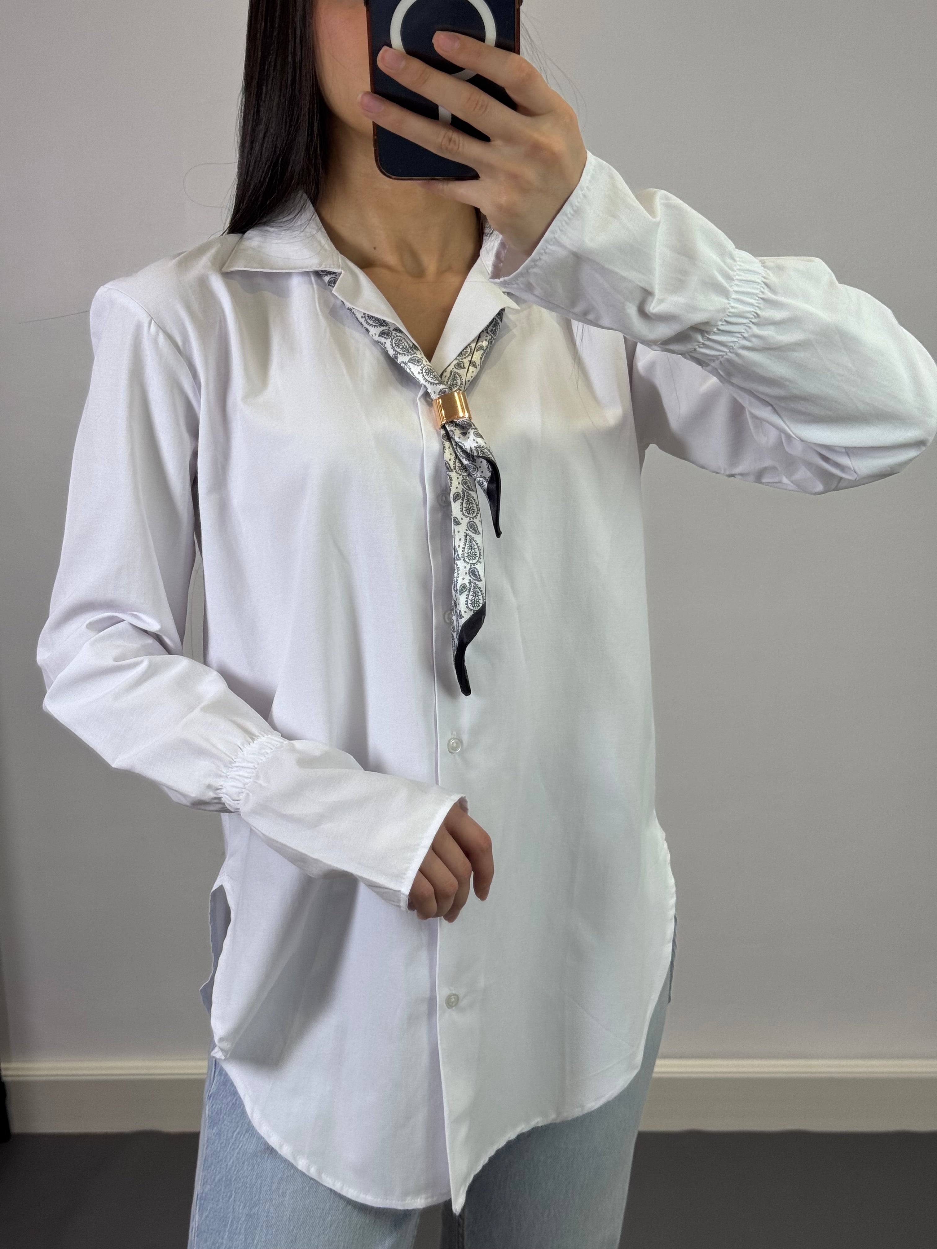 Chemise avec foulard |Blanc