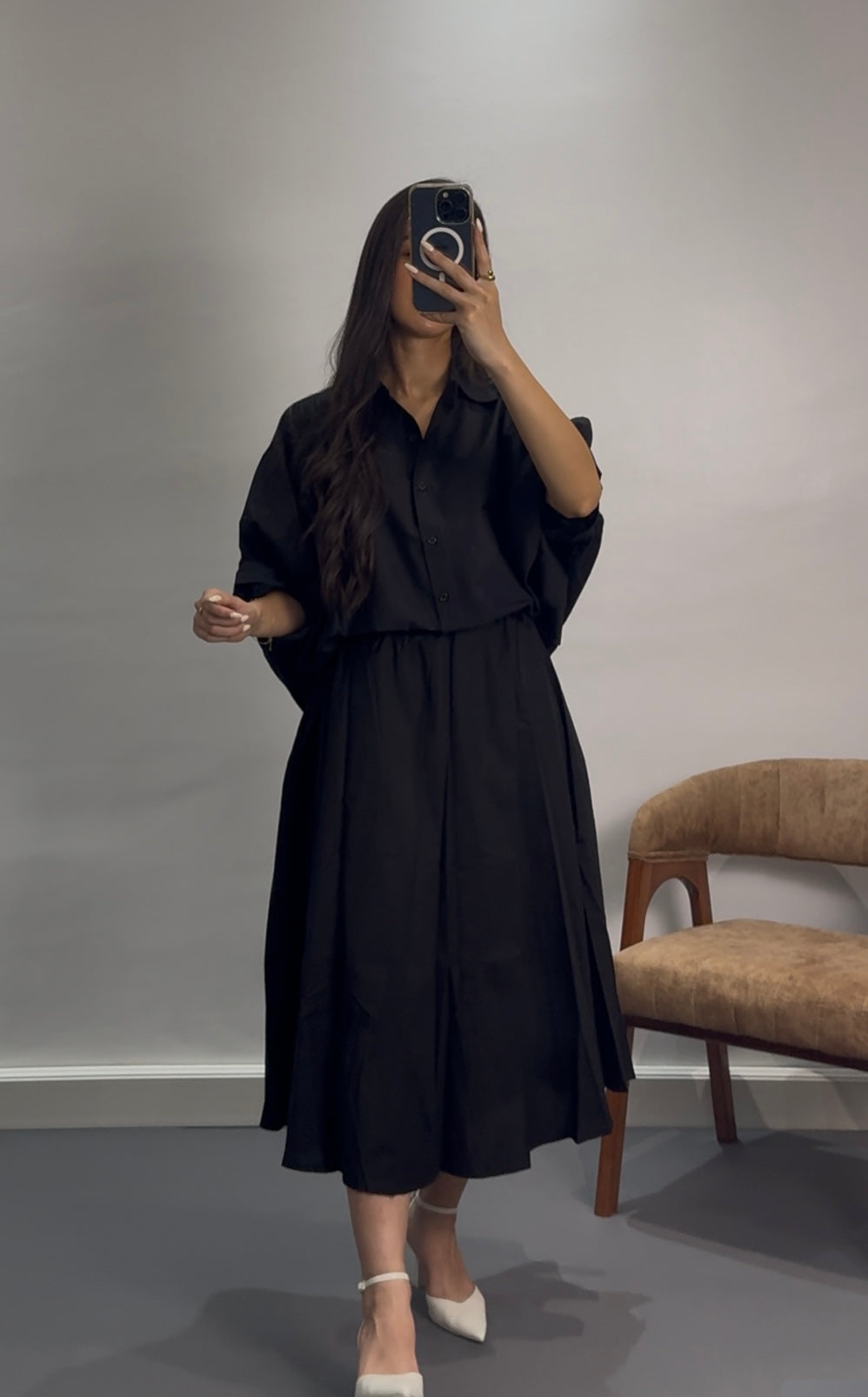 Ensemble chemise oversize |Noir