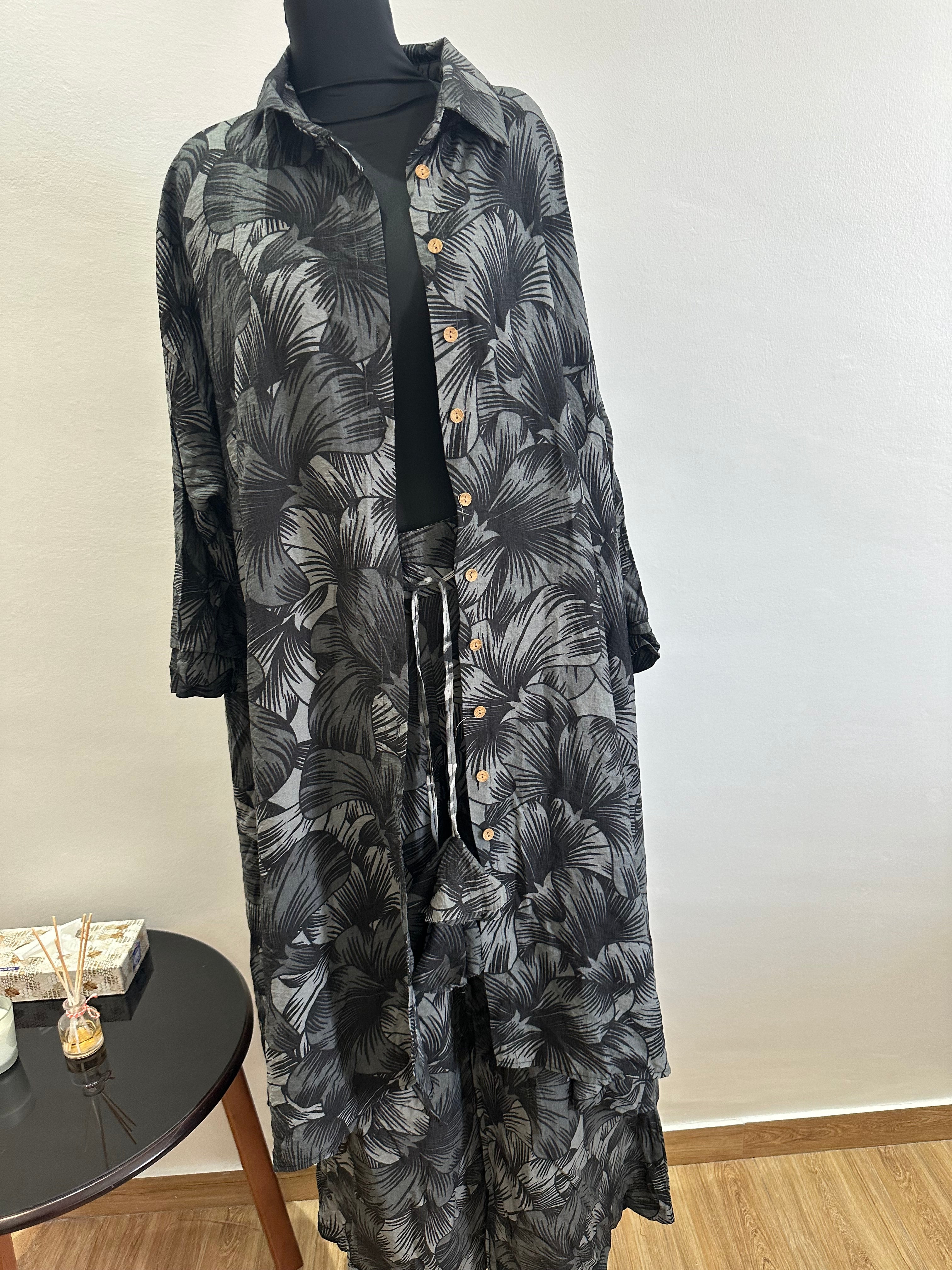 Ensemble Gris à motifs
