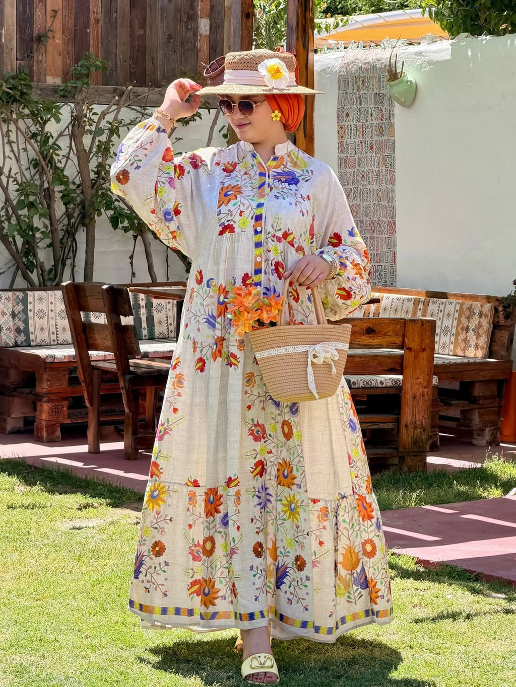 Robe Fleurie | Beige I