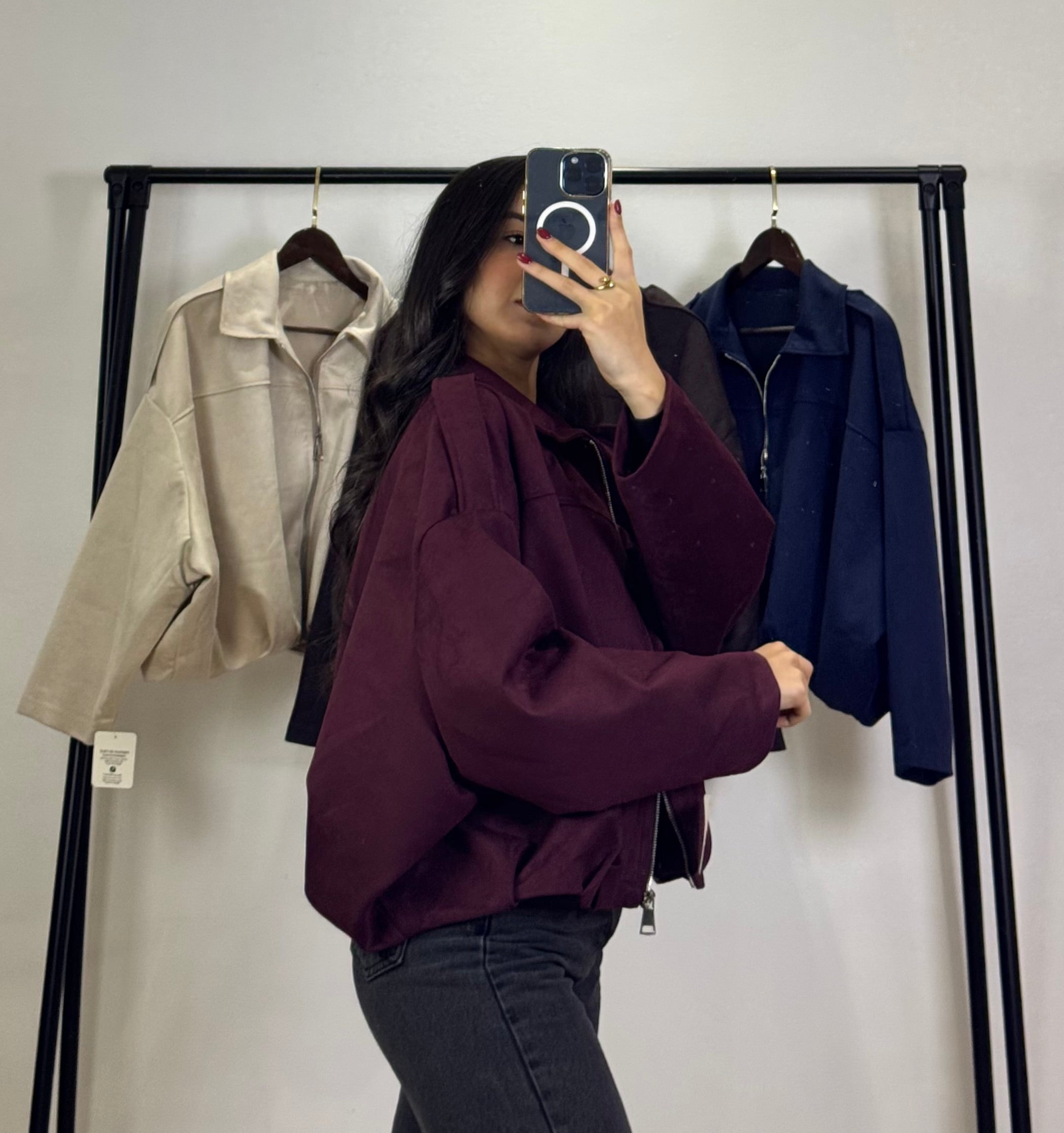 Bomber en Daim |Bordeaux