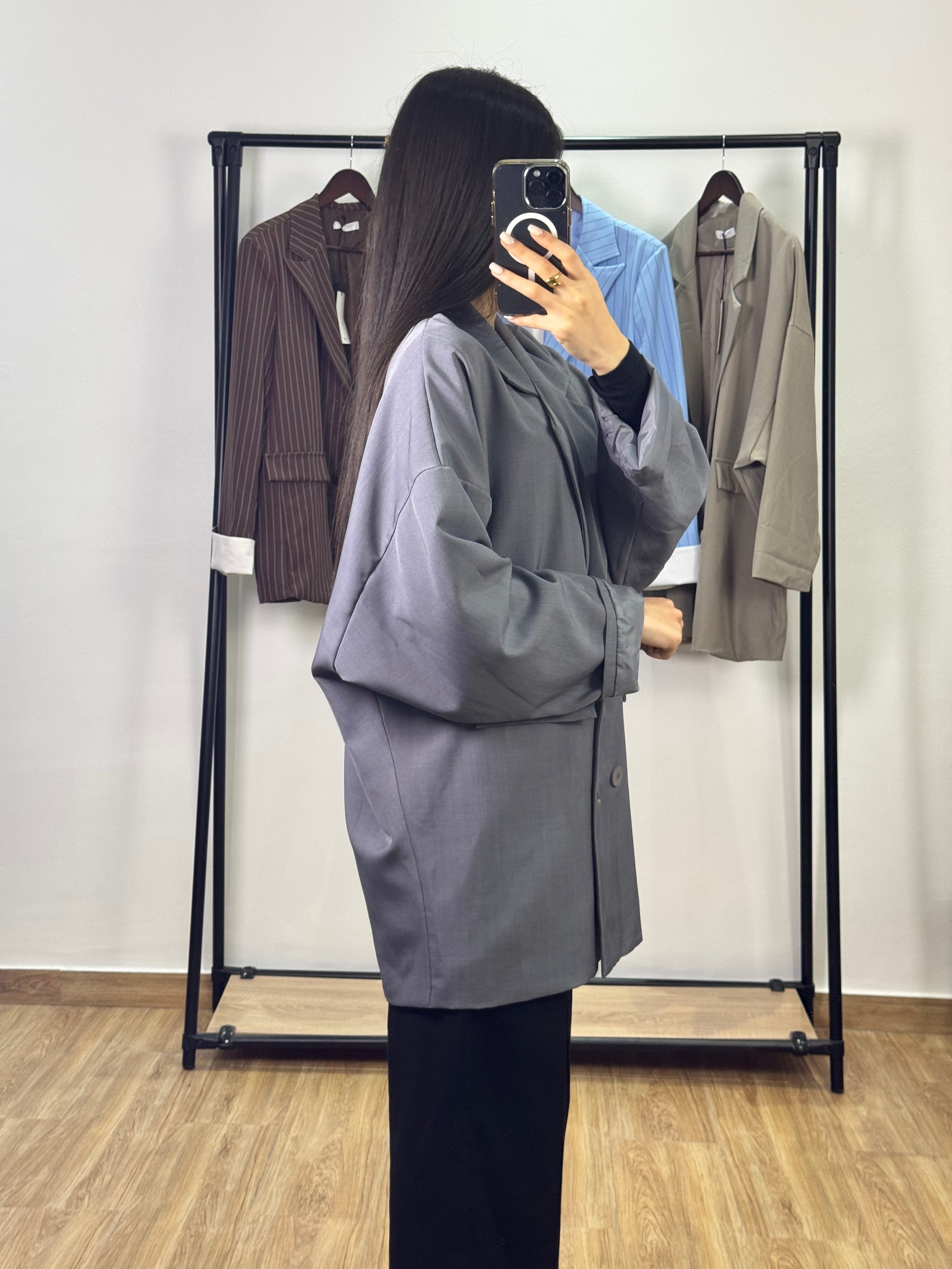Blazer oversize|Gris