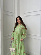 Robe à motifs |Vert clair