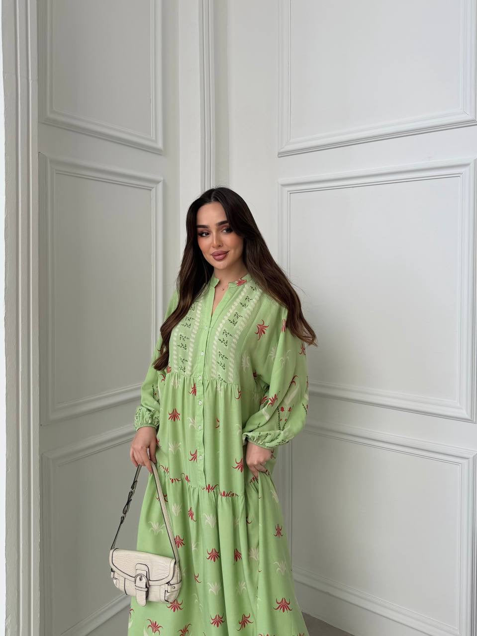 Robe à motifs |Vert clair
