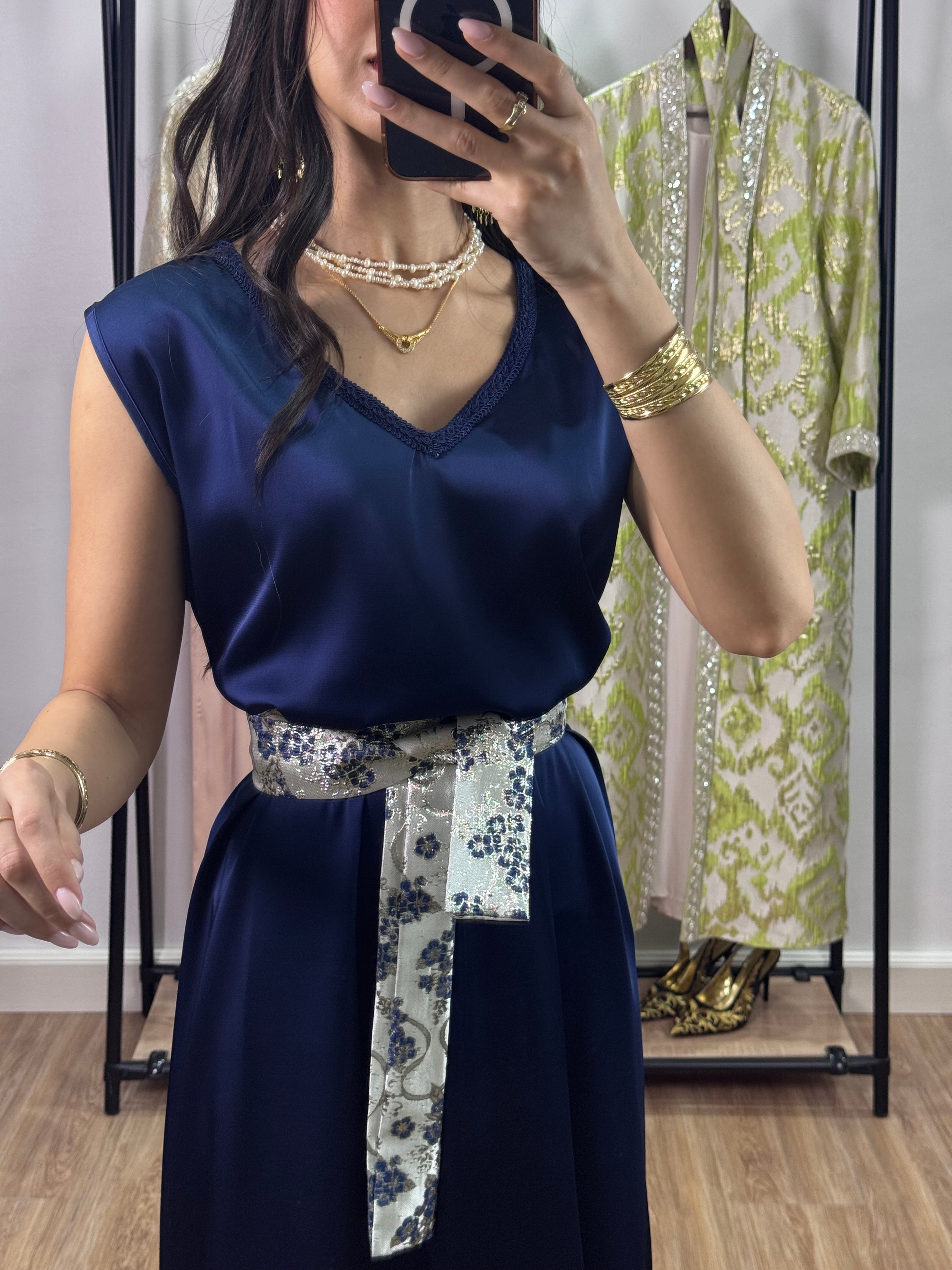Ensemble robe Brocart |Bleu