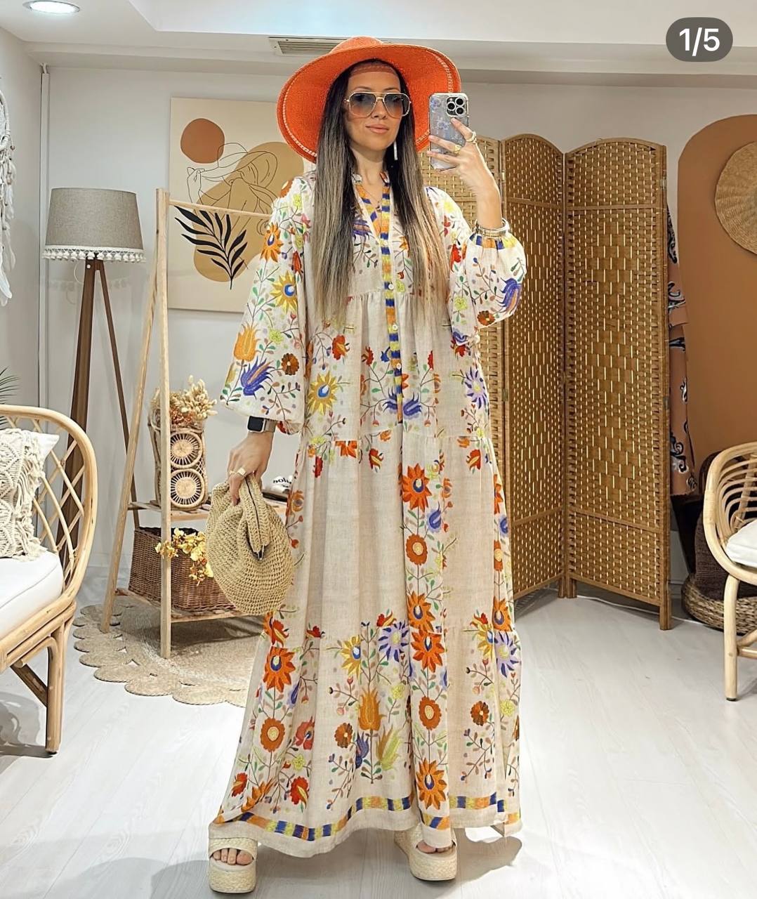Robe Fleurie | Beige