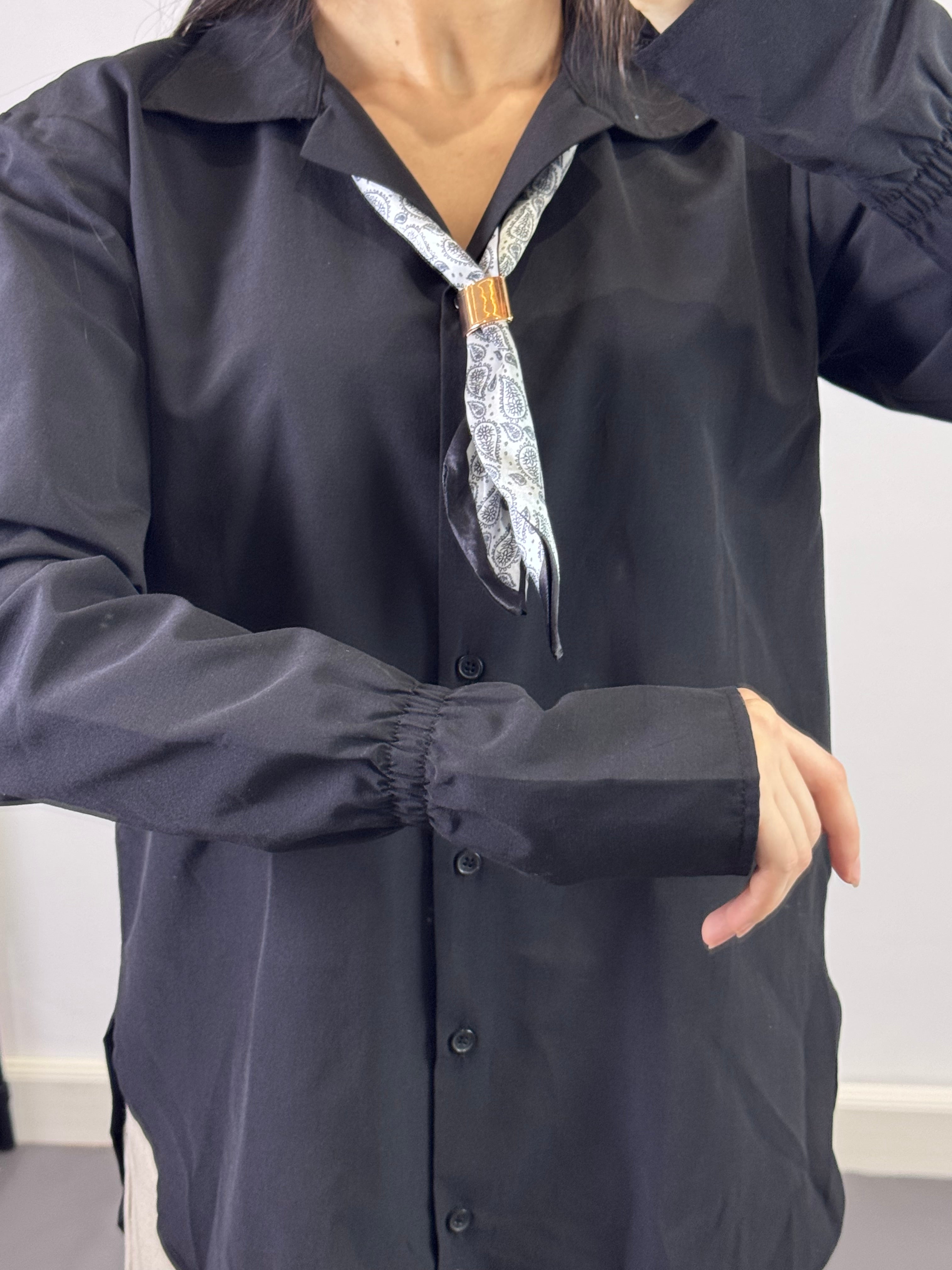 Chemise avec foulard |Noir
