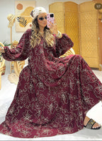 Robe brodée |Bordeaux