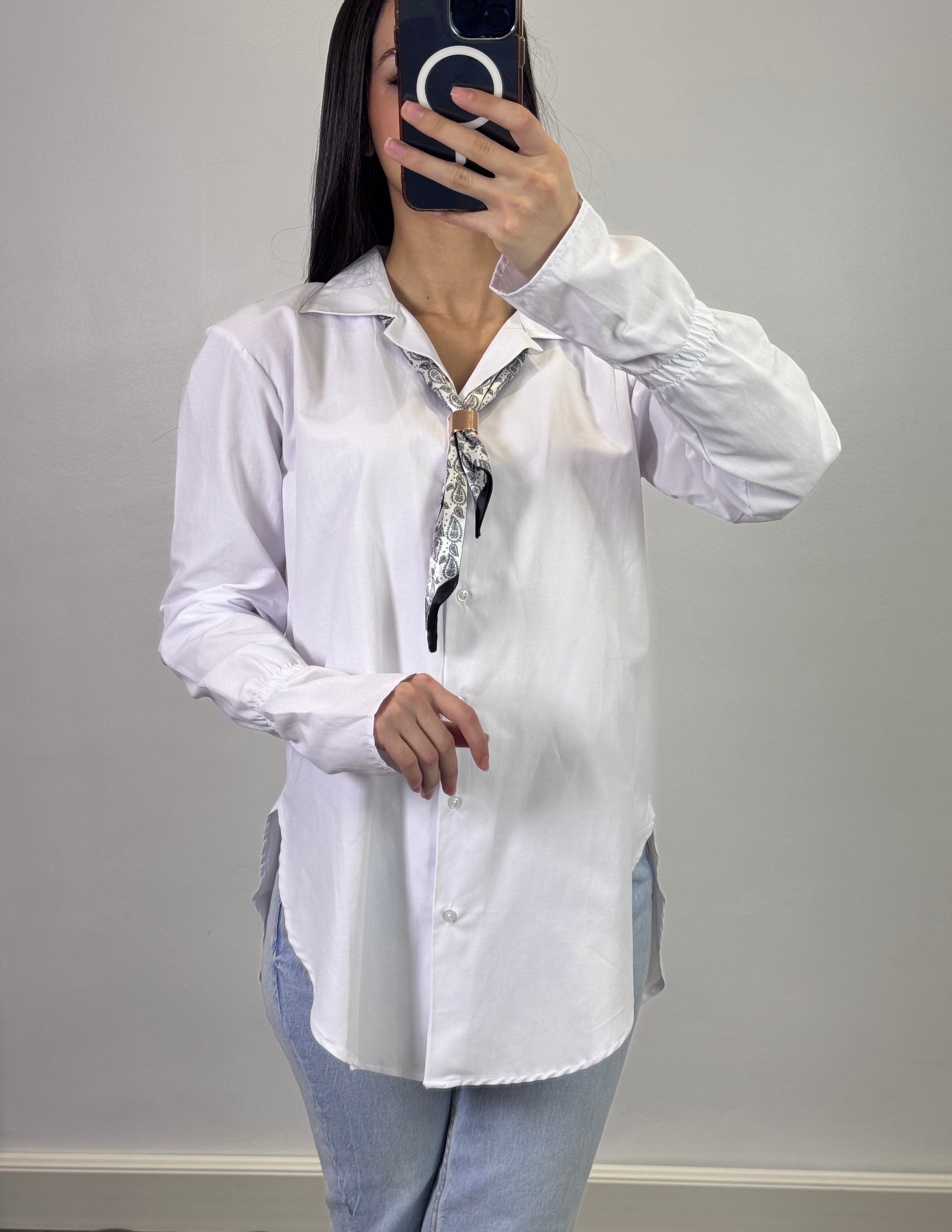 Chemise avec foulard |Blanc