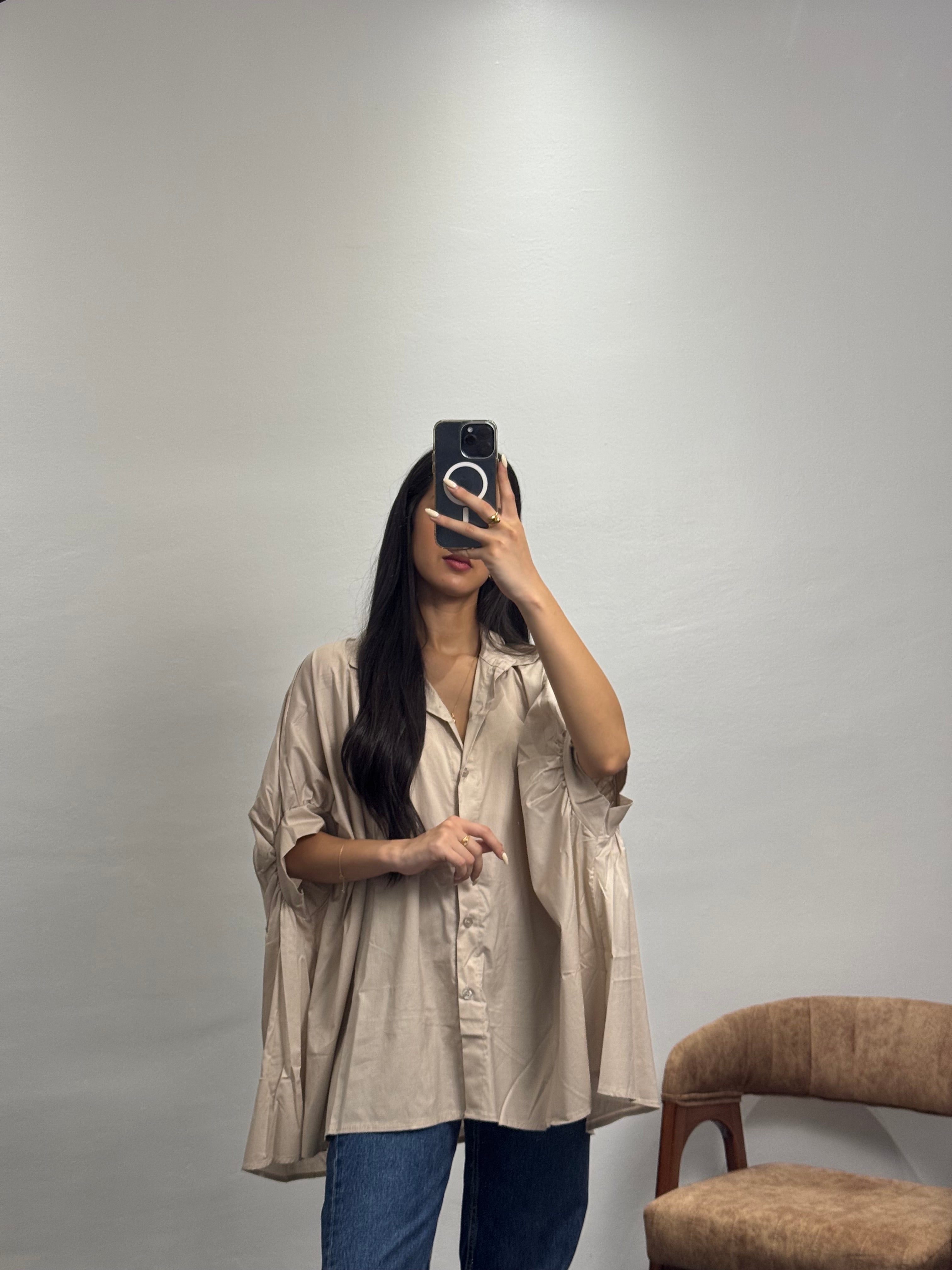 Chemise oversize |Beige