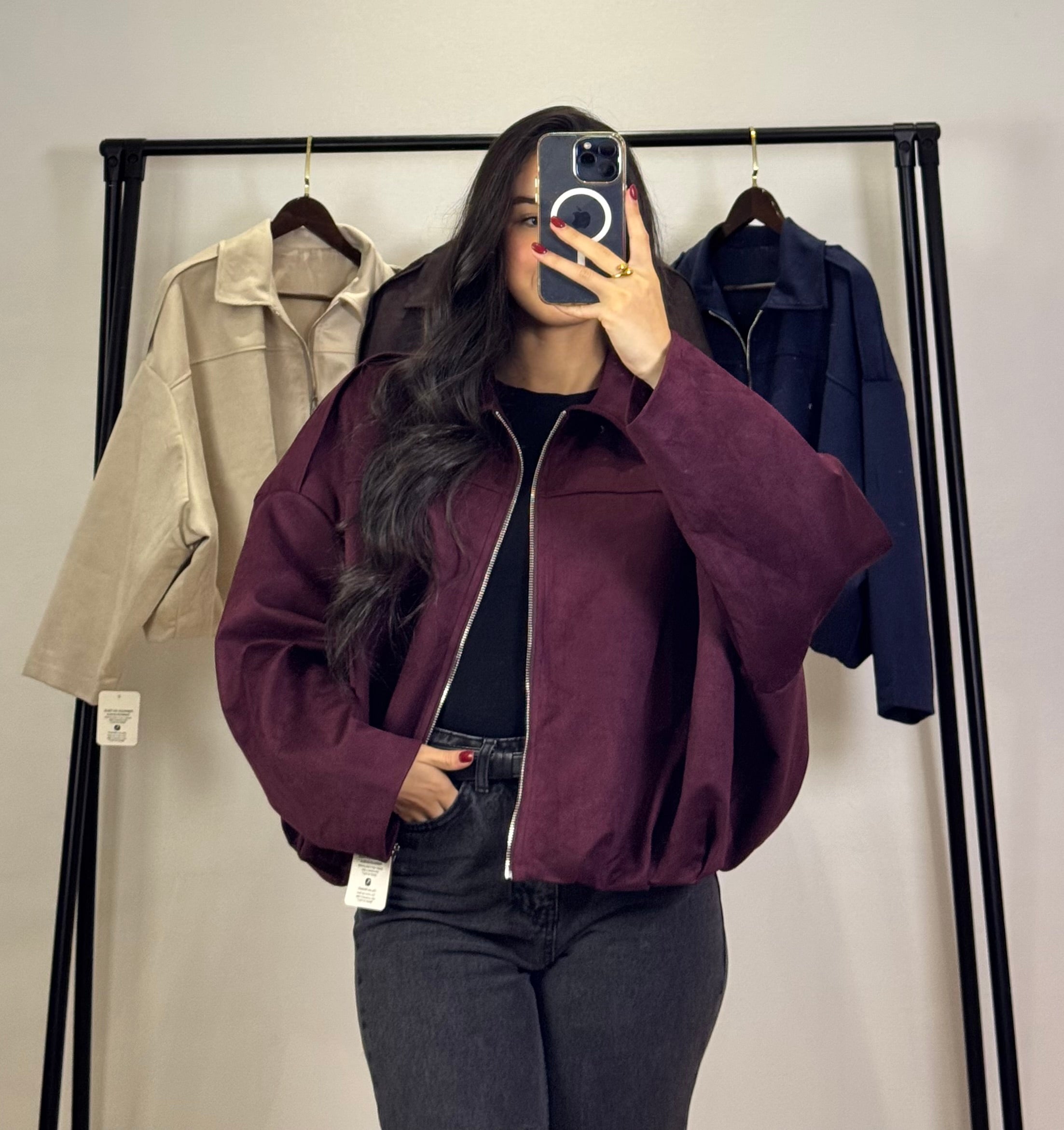 Bomber en Daim |Bordeaux