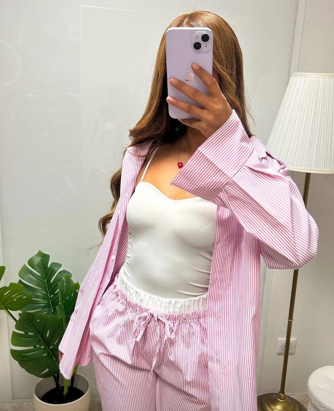 Ensemble à rayures |Rose
