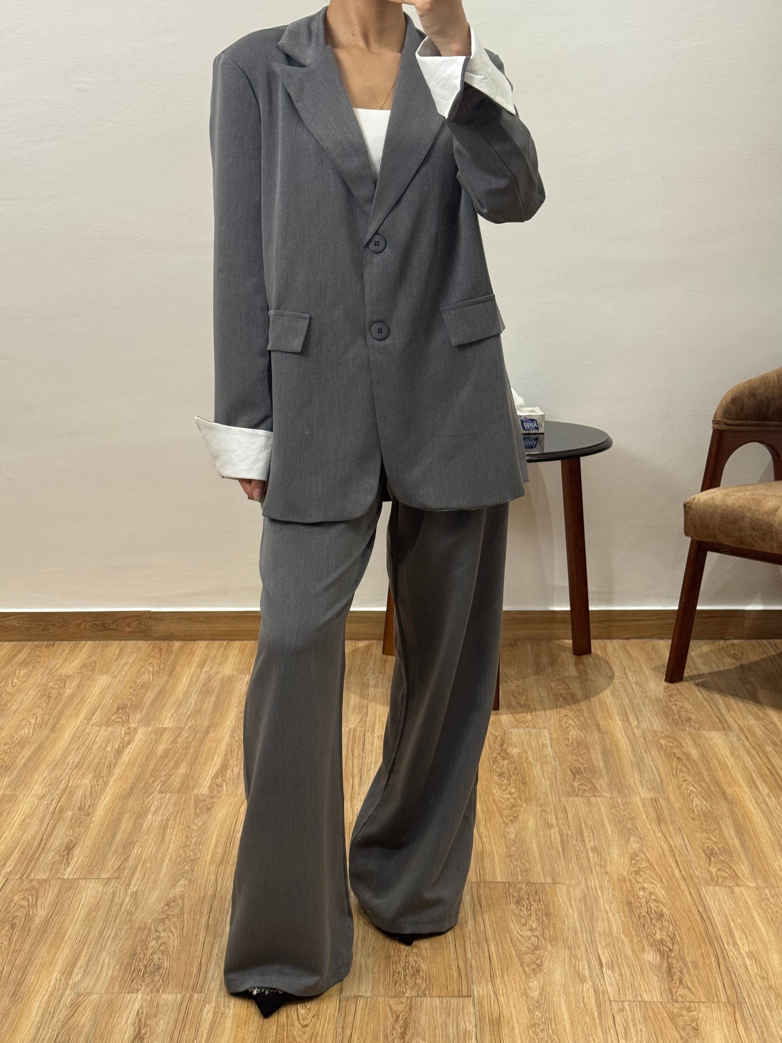 Costume manche reverse |Gris