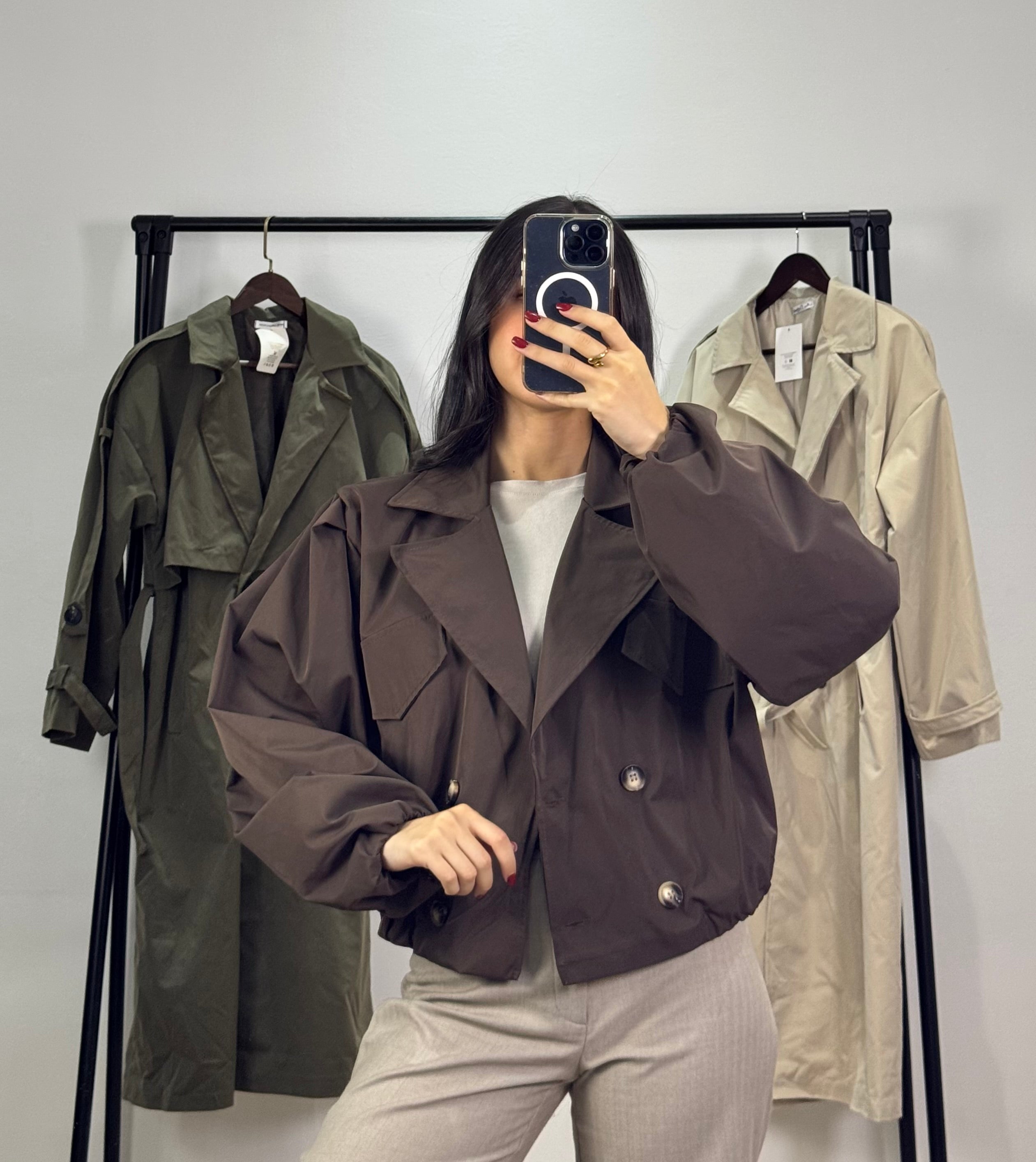 Trench très court |Marron