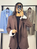 Blazer à rayures |Marron
