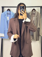 Blazer à rayures |Marron