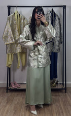 Ensemble robe Brocart  |Vert