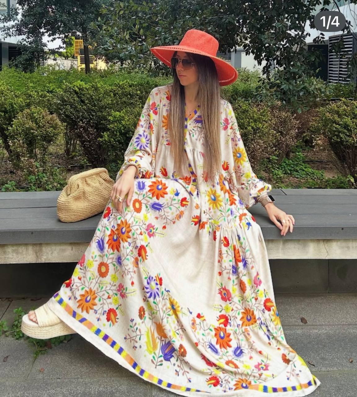 Robe Fleurie |Beige