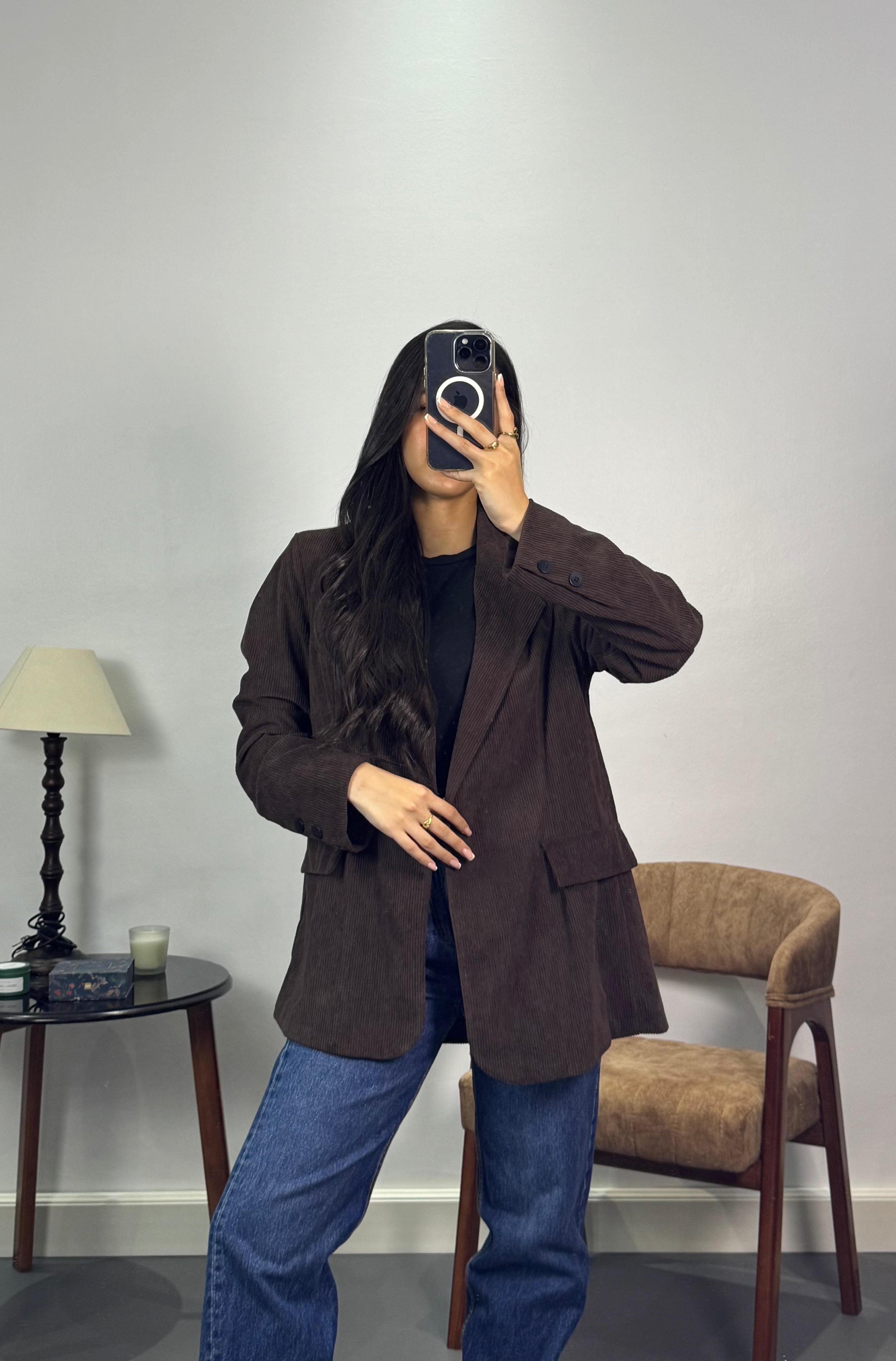 Blazer velours |Marron