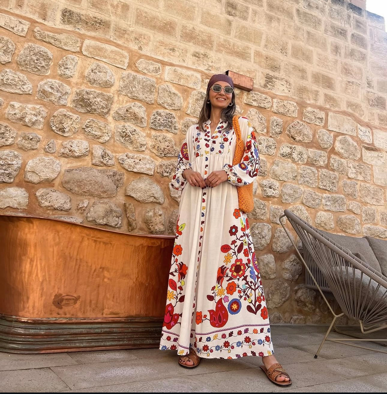 Robe fleurie|blanche