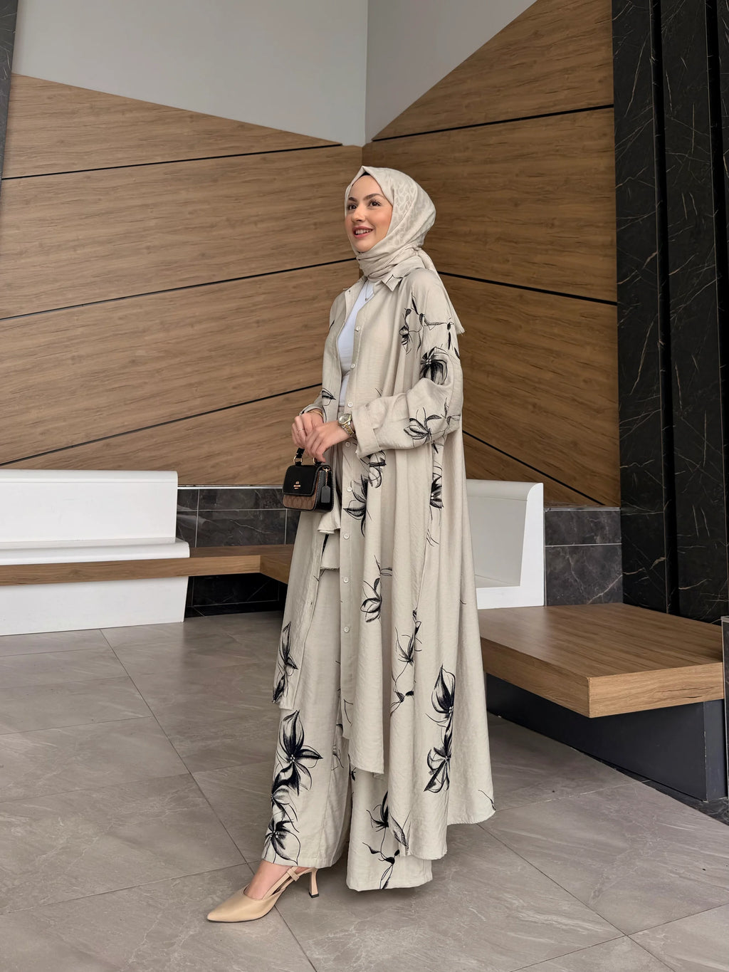 Ensemble motifs noirs |Beige