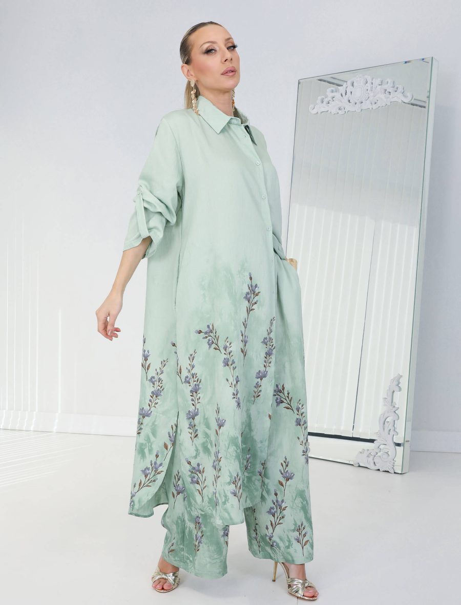 Ensemble à fleurs |Vert clair