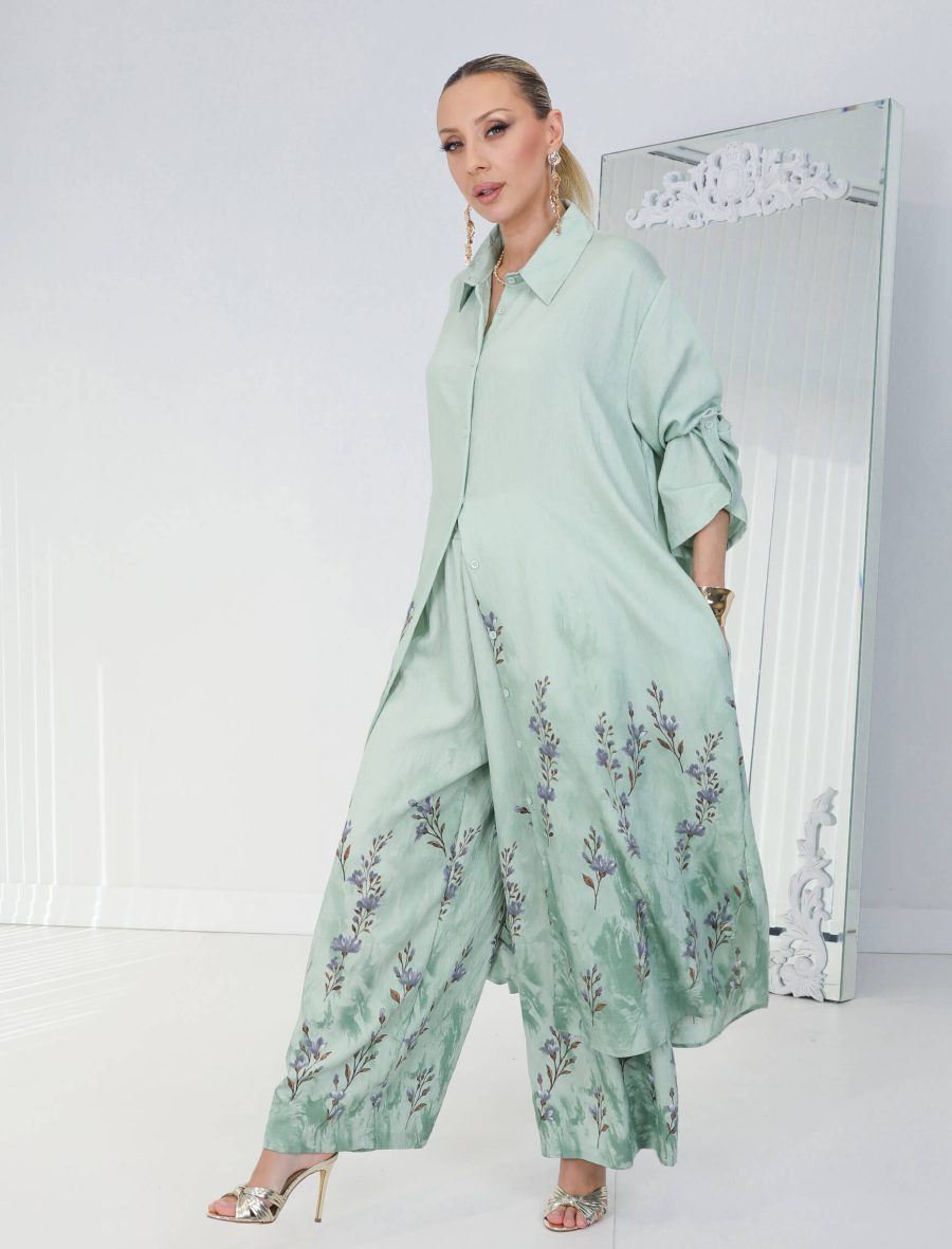 Ensemble à fleurs |Vert clair