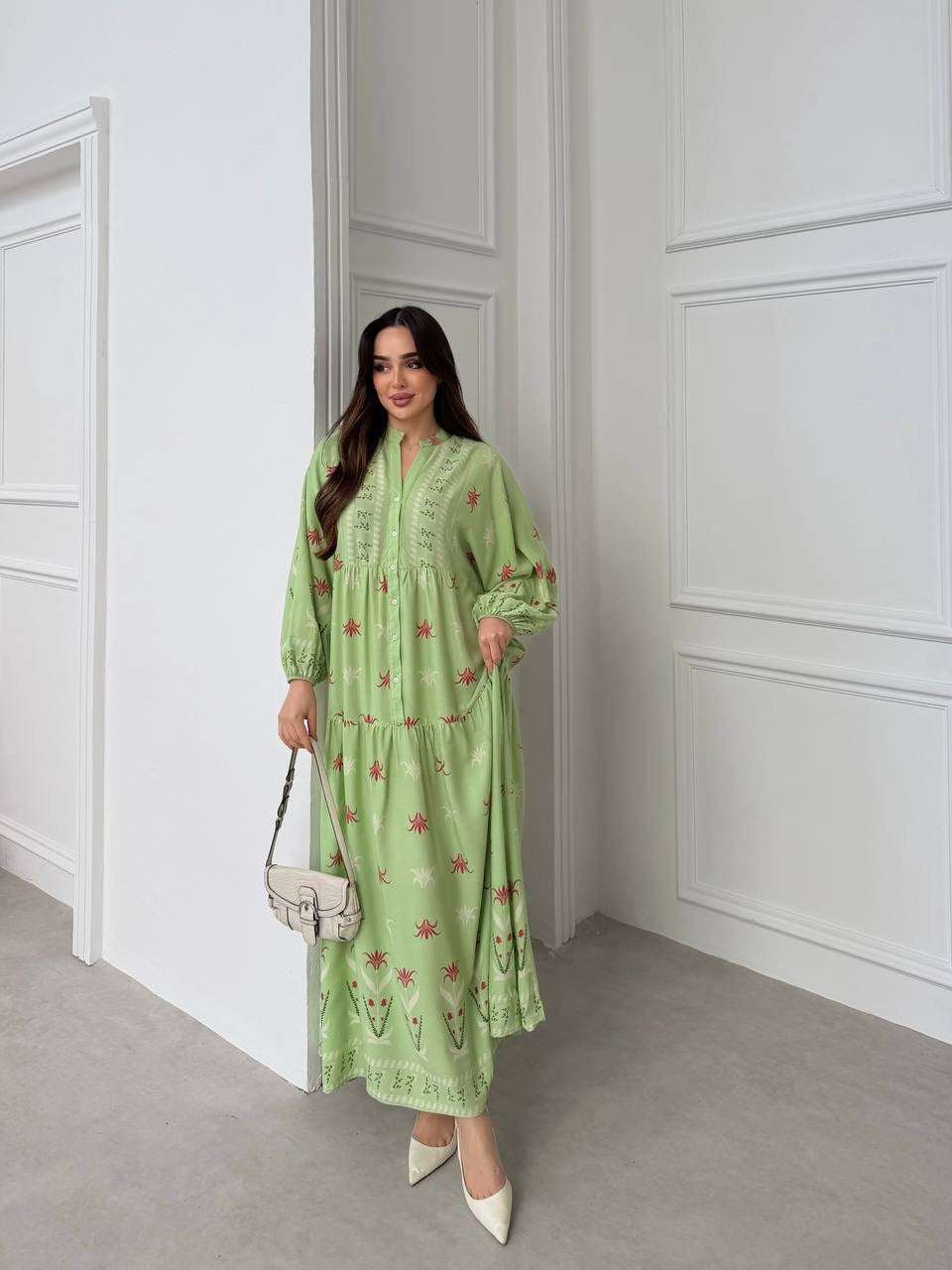 Robe à motifs |Vert clair