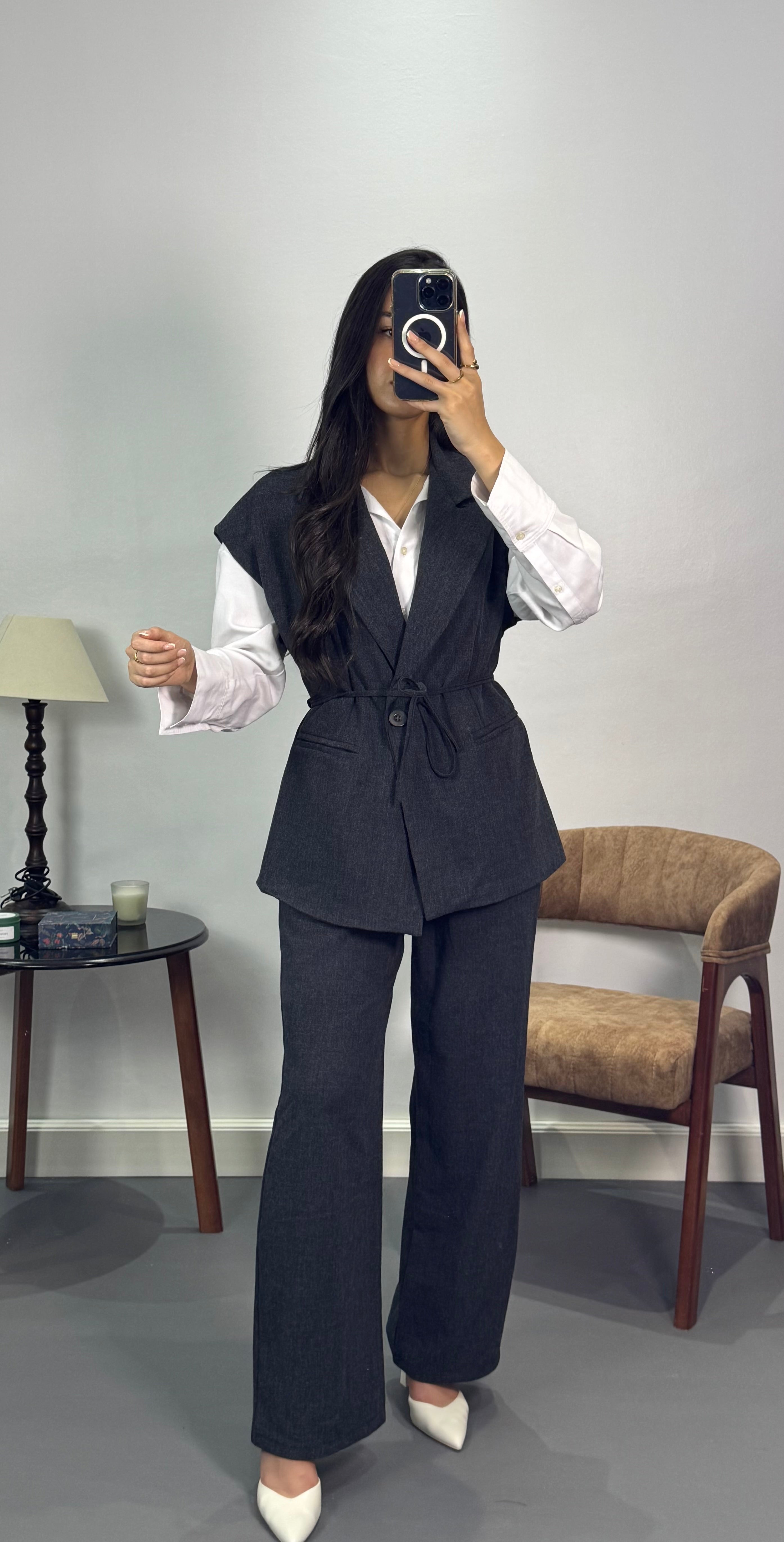Costume sans manches |Gris foncé