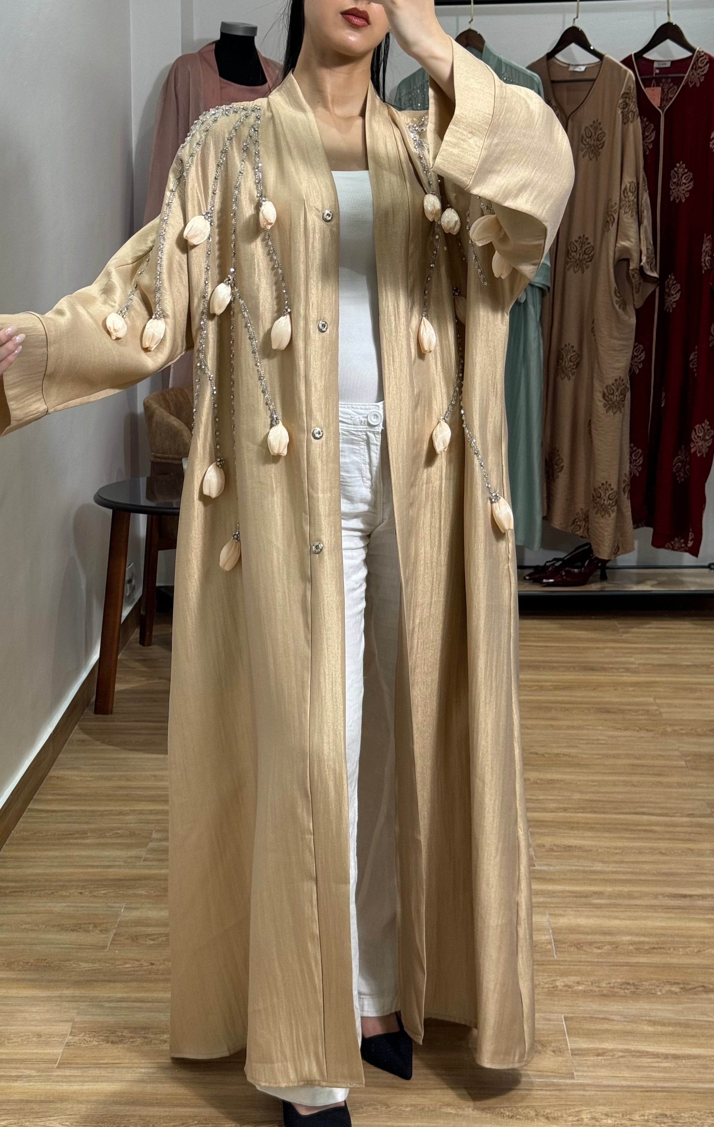 Abaya Tulipe |Rose poudrée