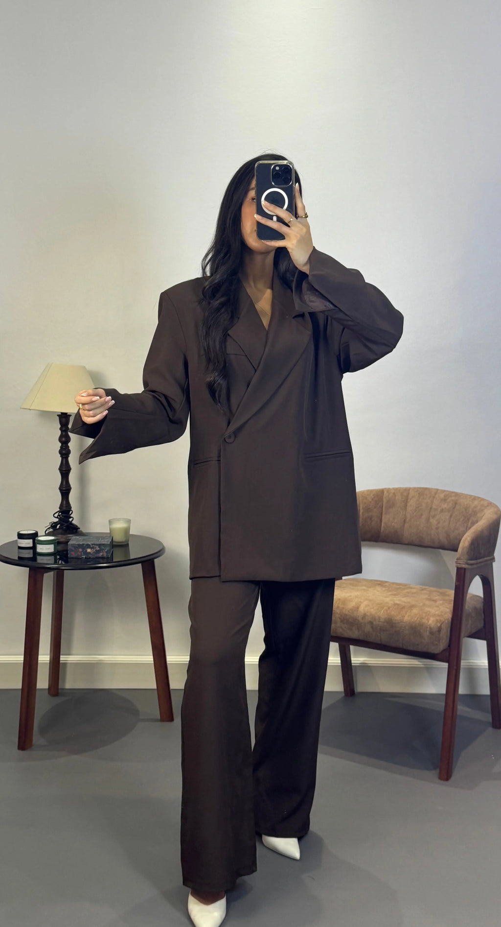 Costume croisé oversize |Marron