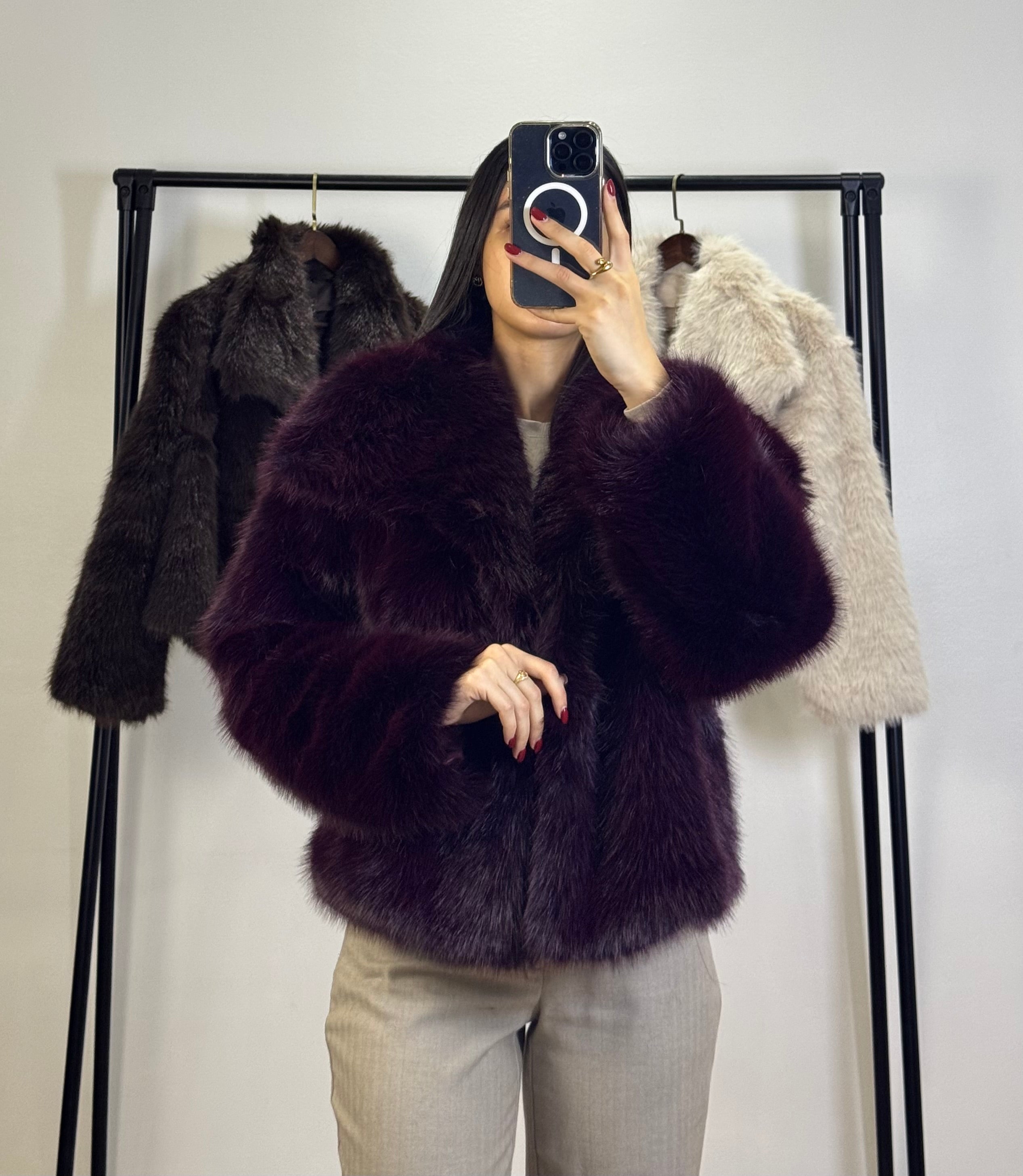 Veste en Fourrure |Burgundy