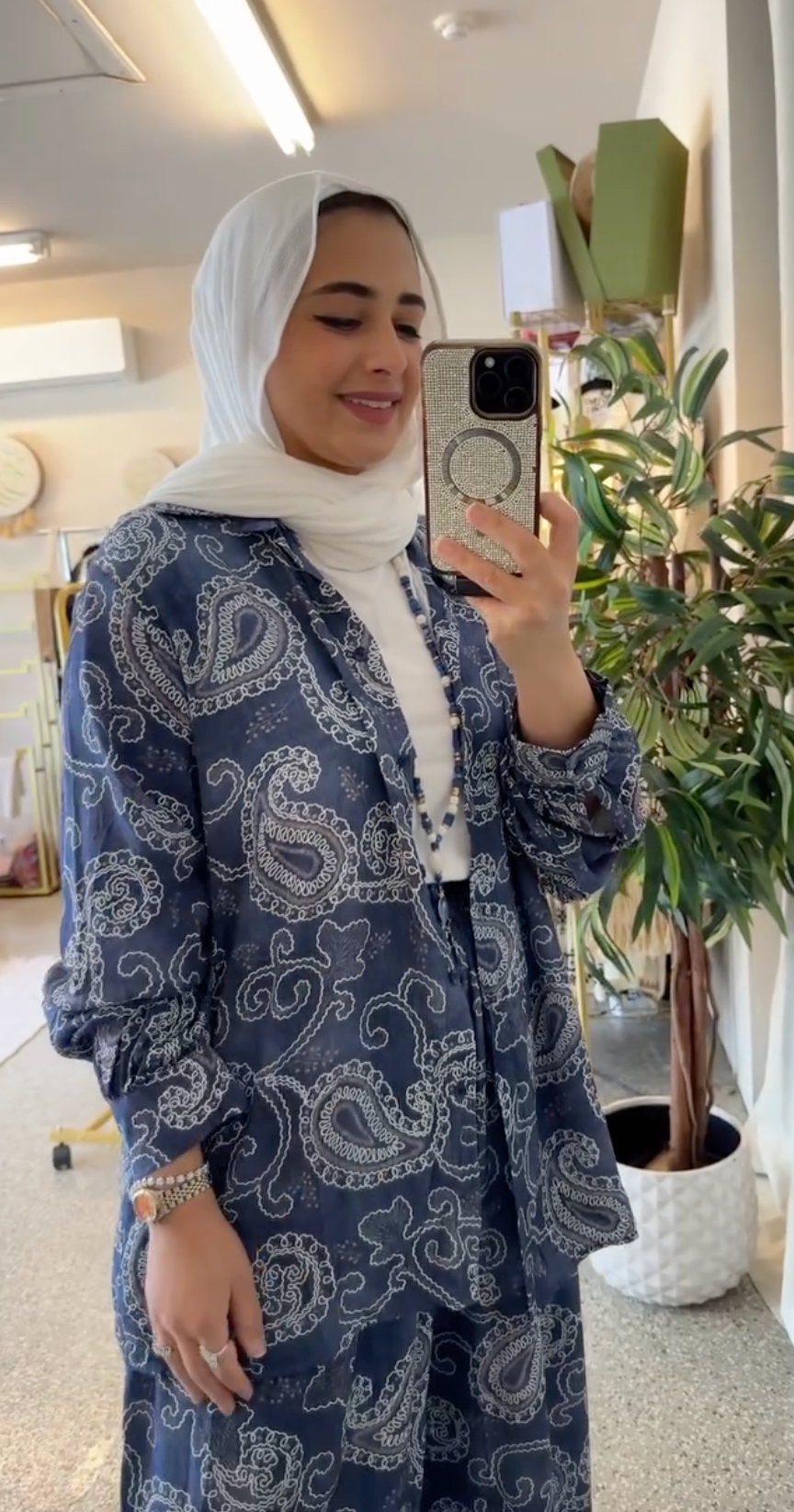 Ensemble à motifs | Bleu