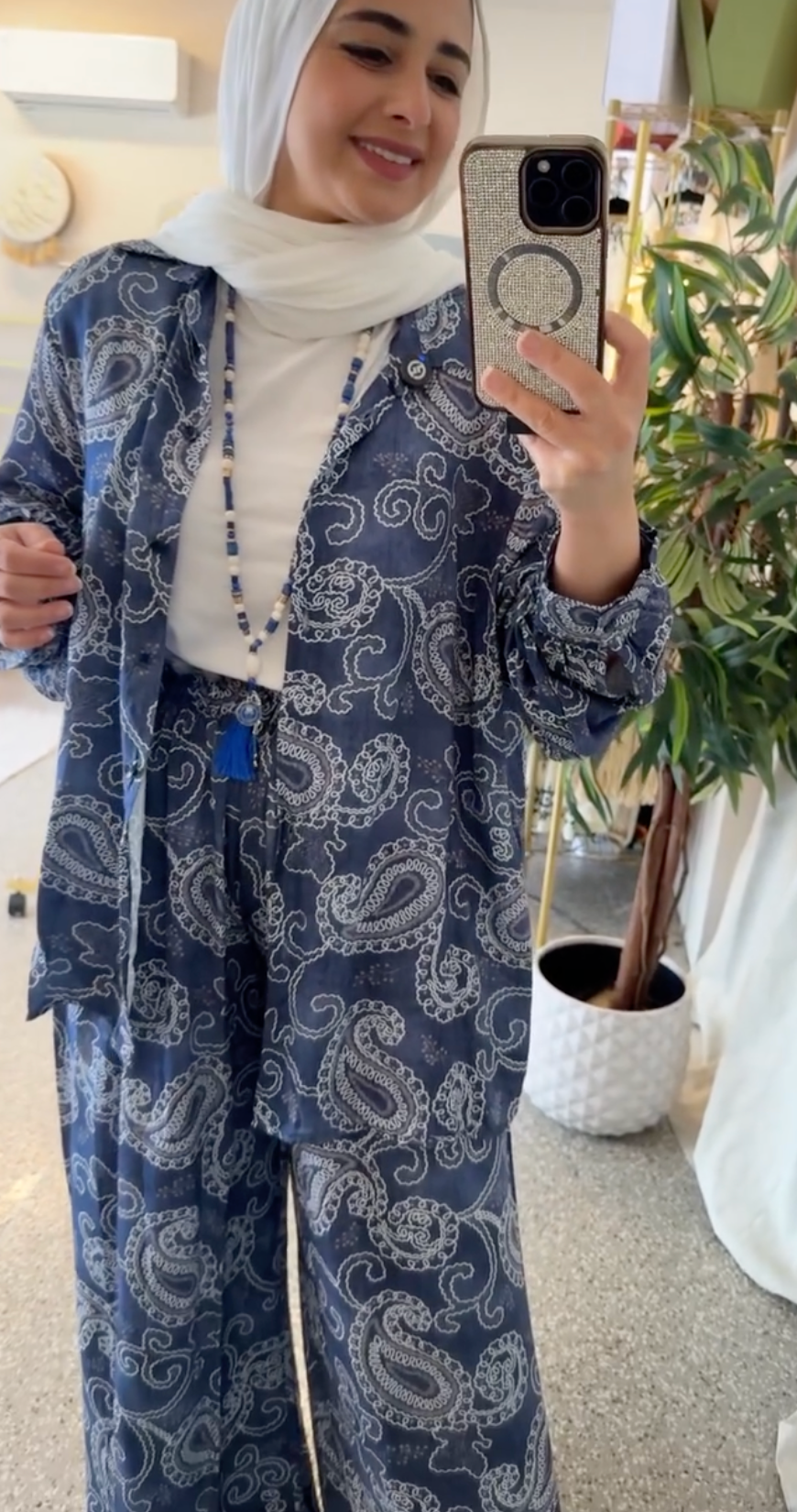 Ensemble à motifs | Bleu