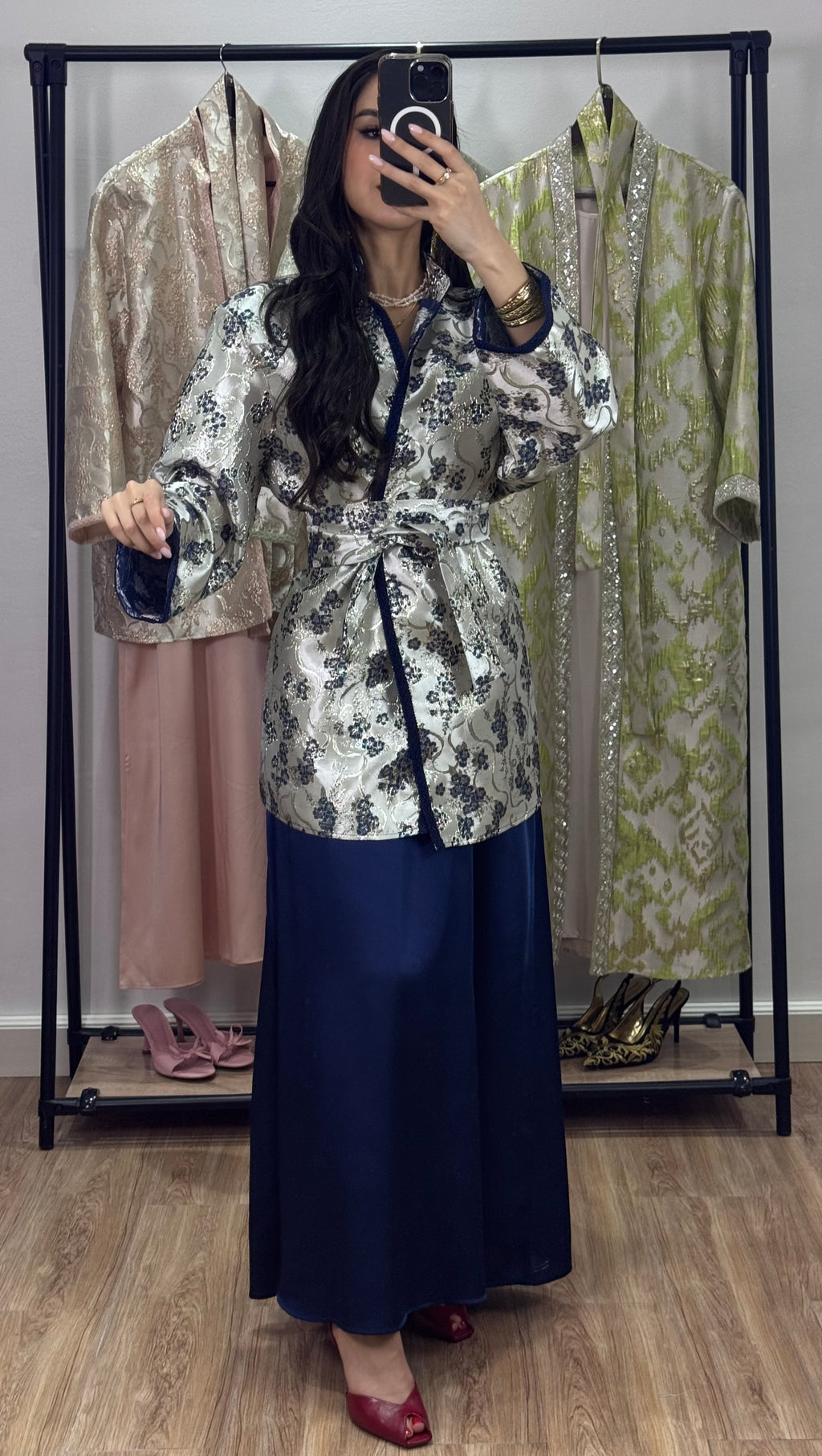 Ensemble robe Brocart |Bleu