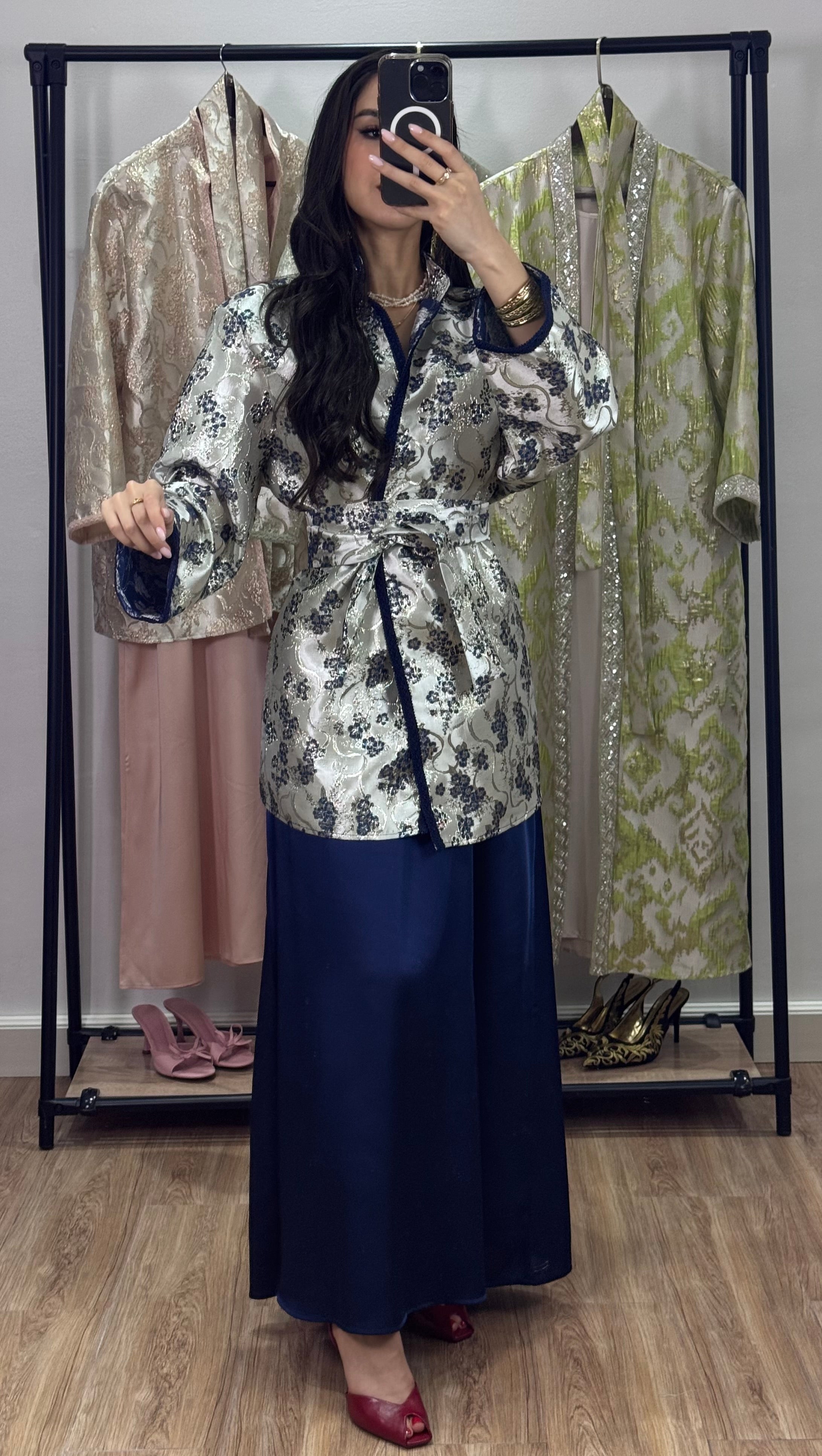 Ensemble robe Brocart |Bleu