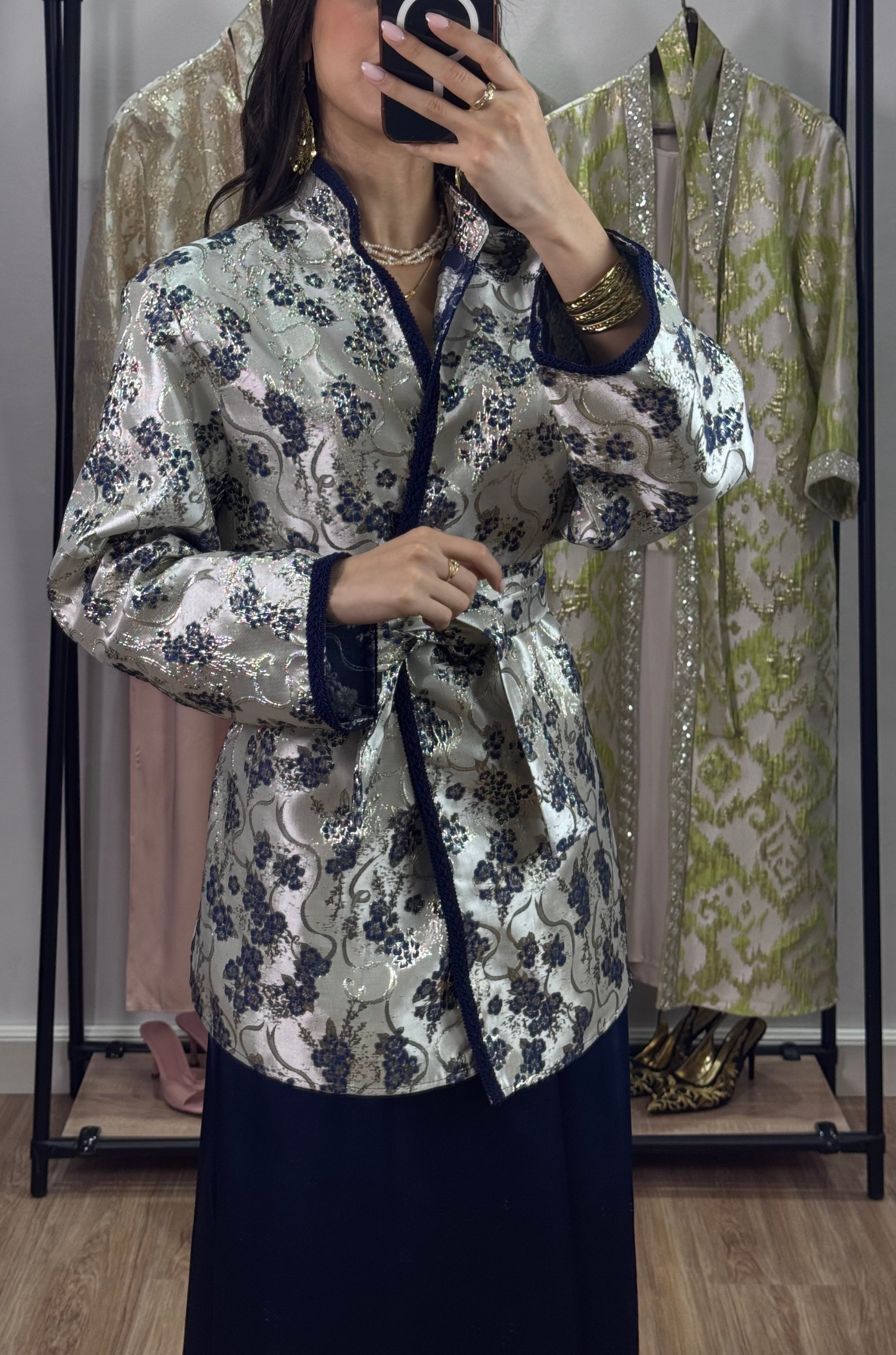 Ensemble robe Brocart |Bleu