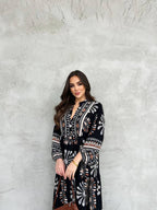 Robe à motifs |Noir et Marron