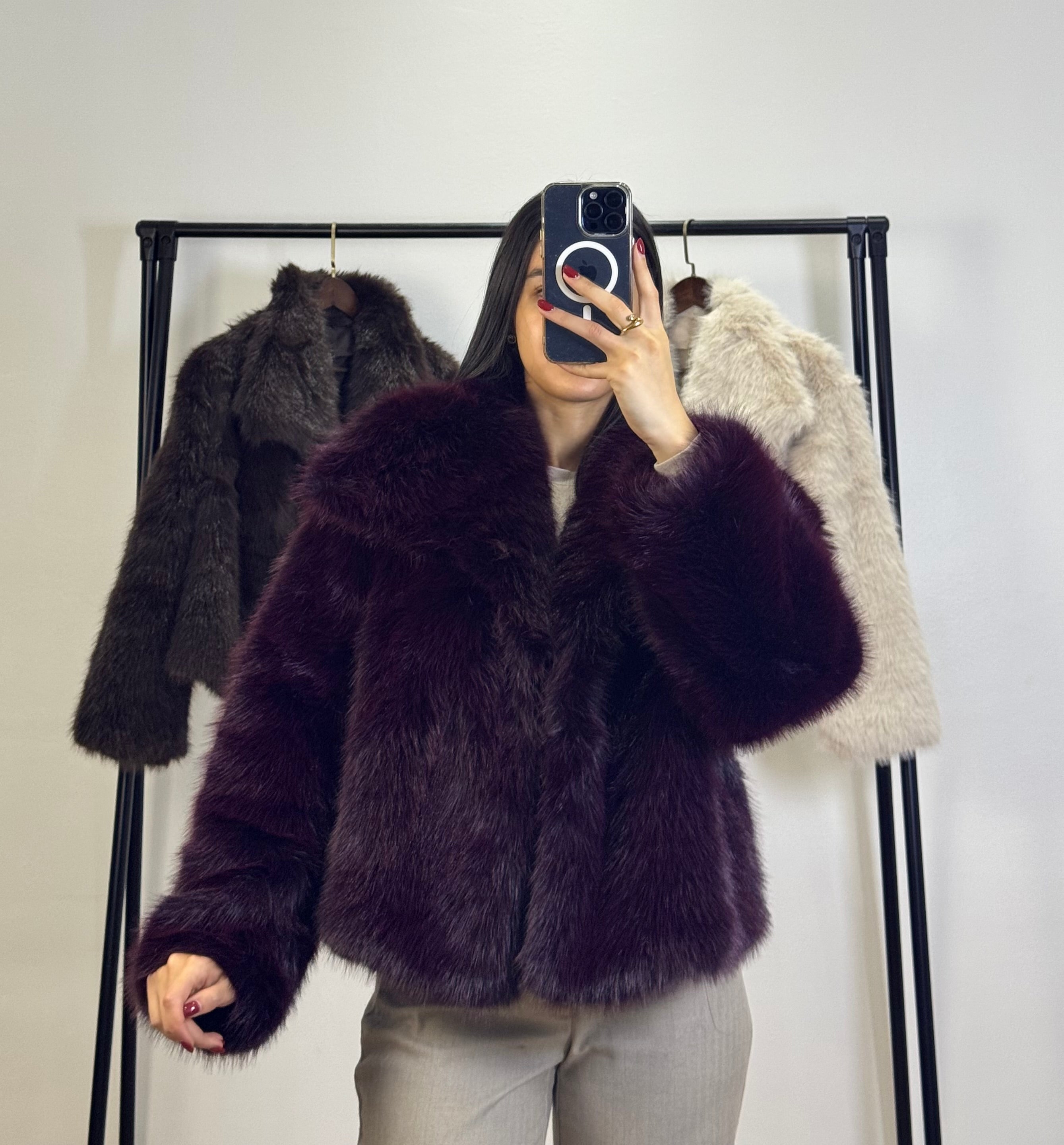 Veste en Fourrure |Burgundy