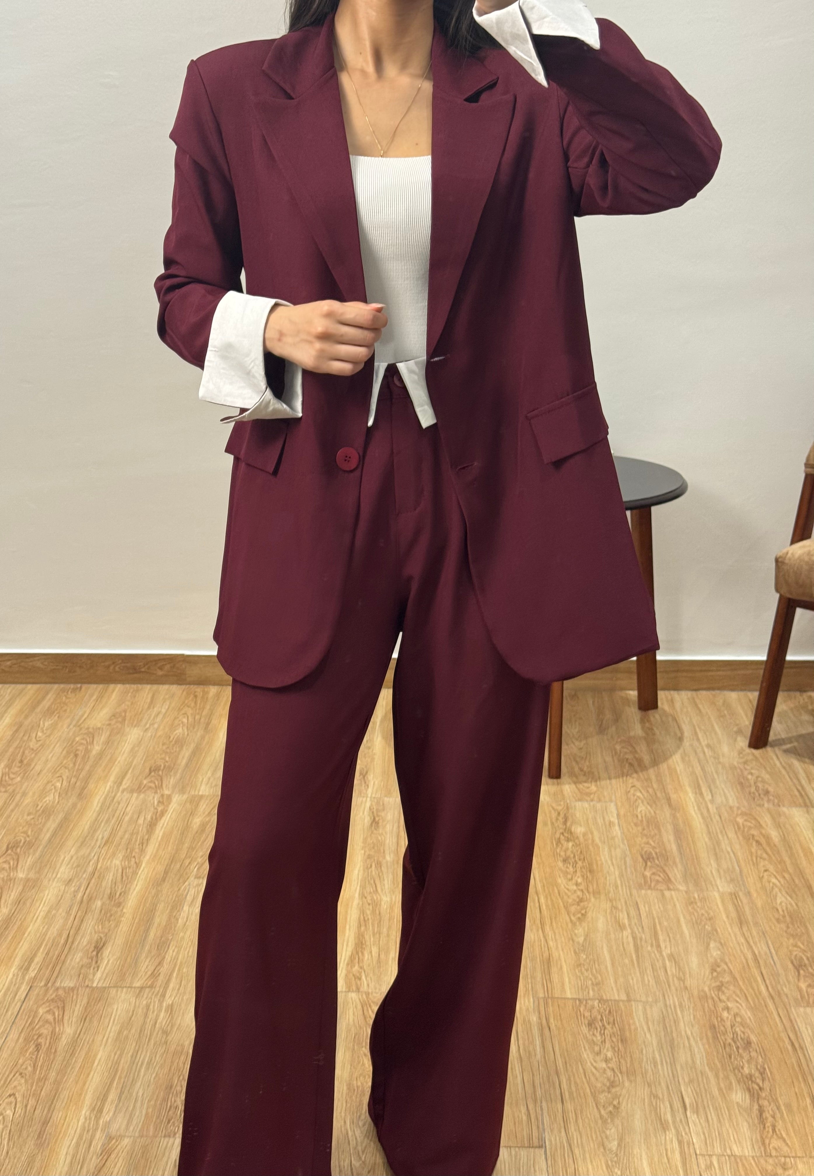 Costume manche reverse |Bordeaux