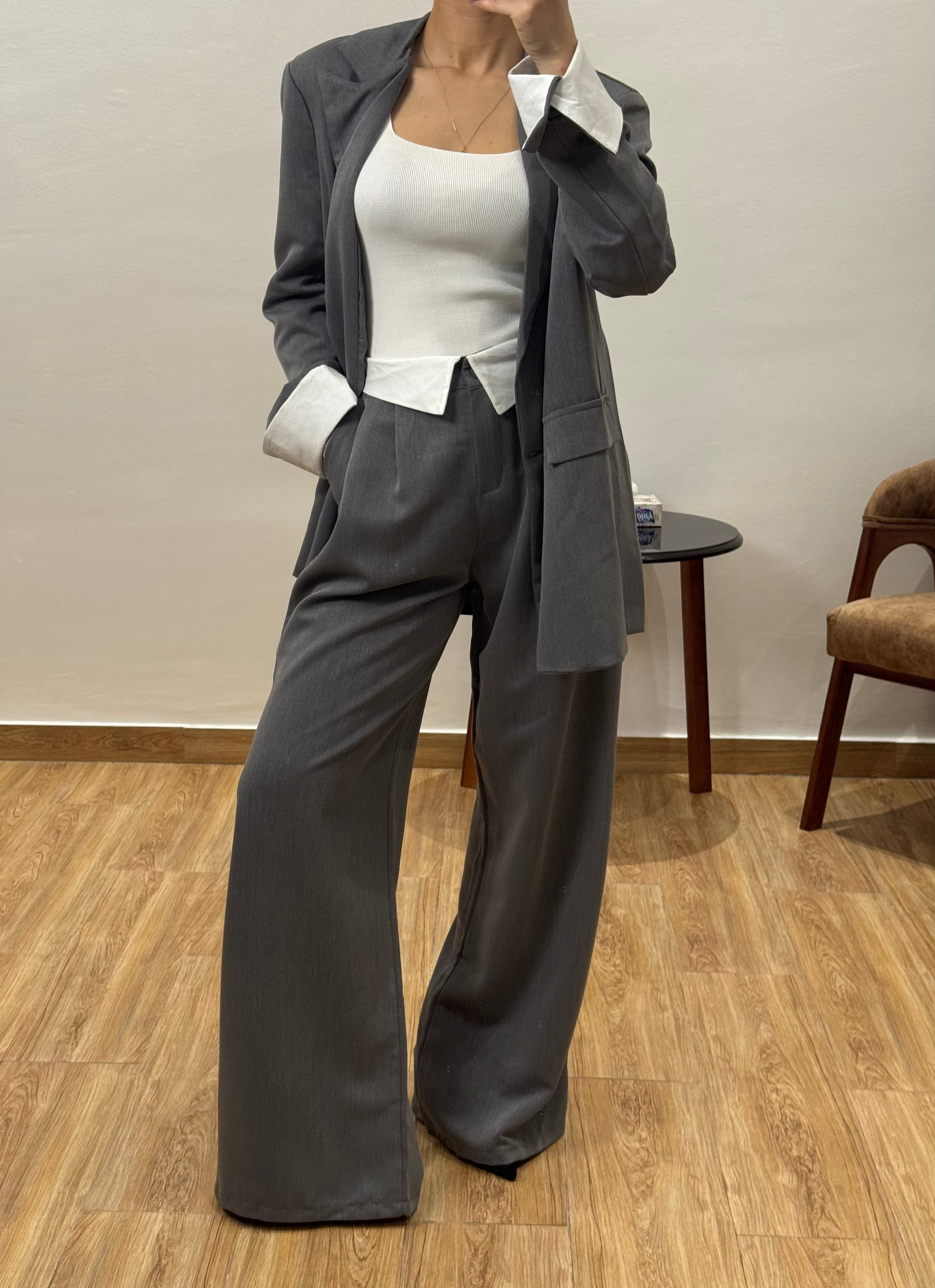 Costume manche reverse |Gris