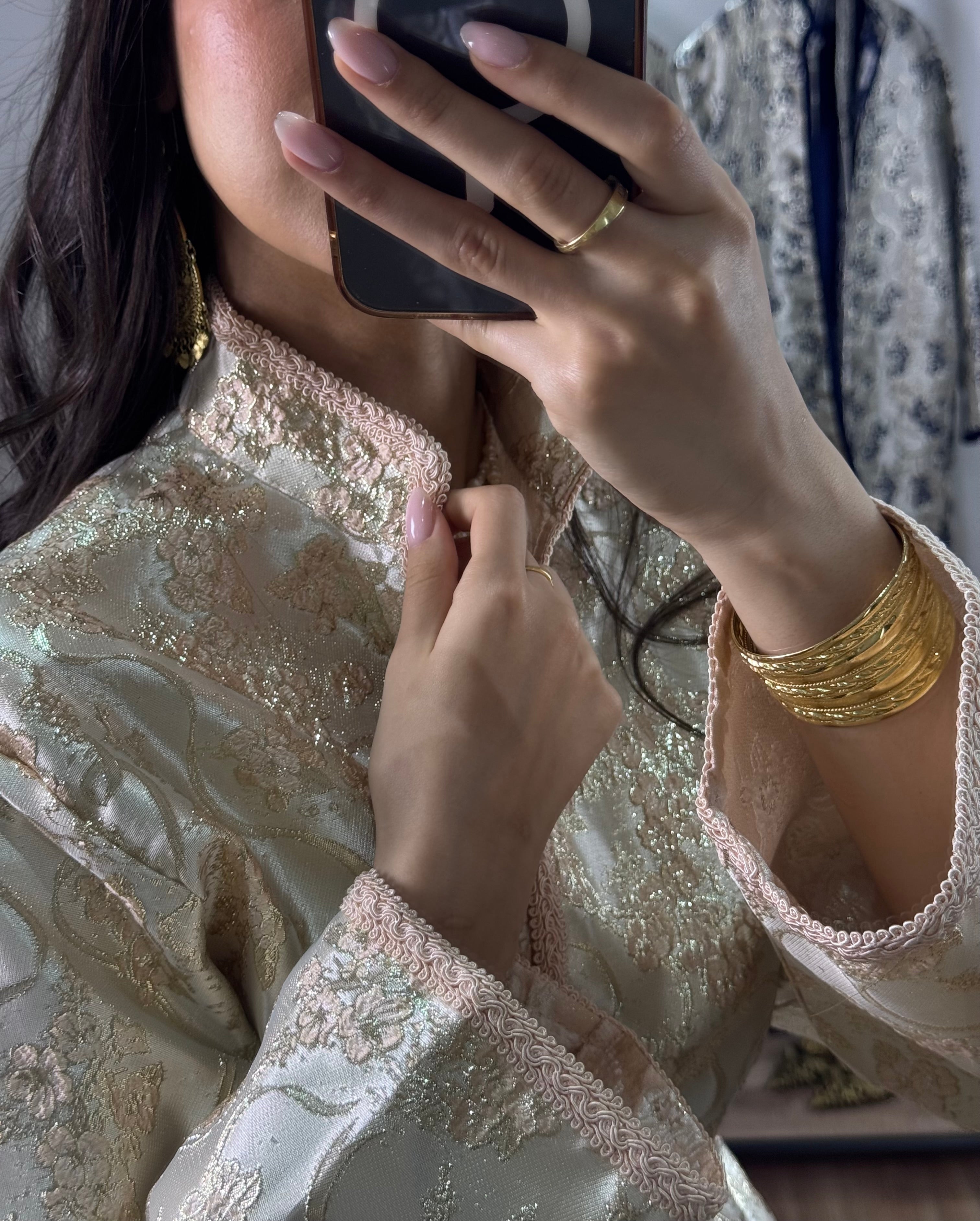 Ensemble robe Brocart |Rose