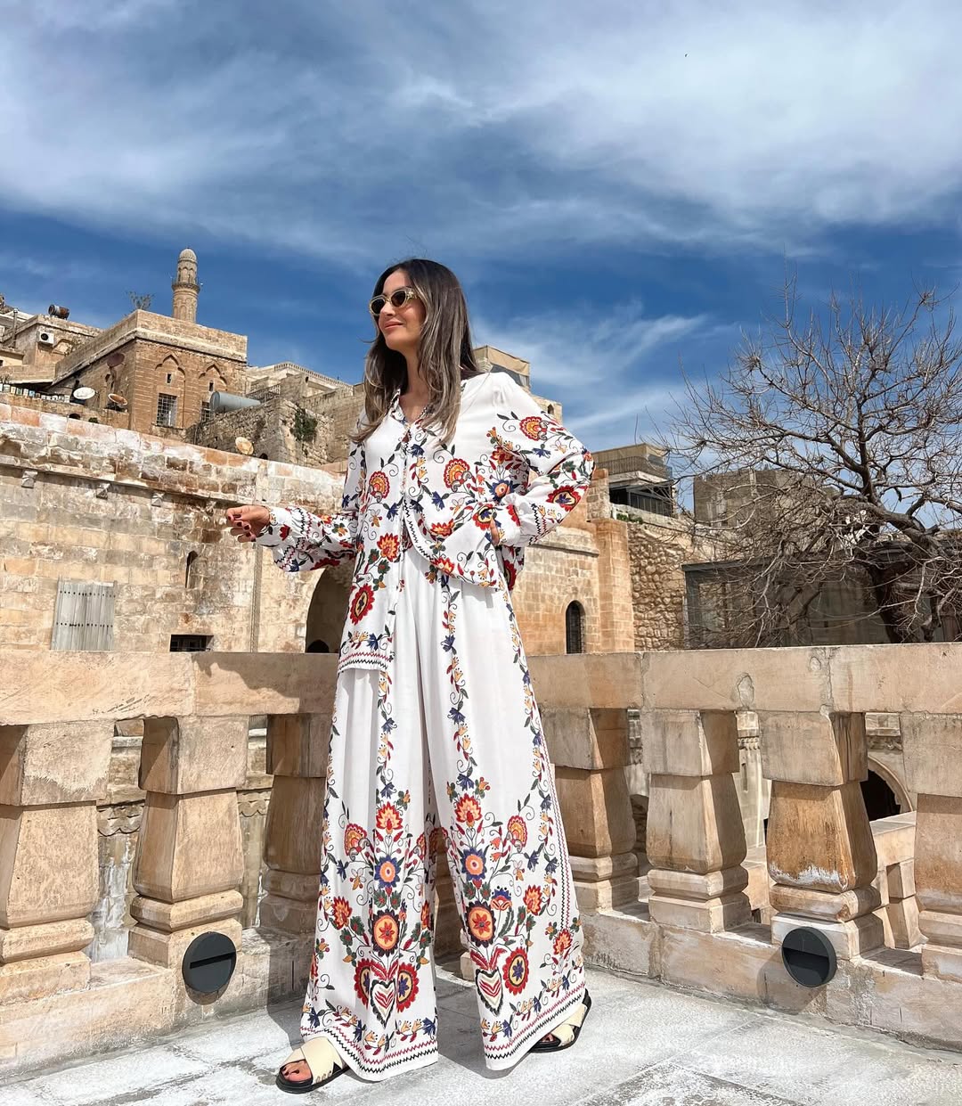 Ensemble à motifs |Blanc