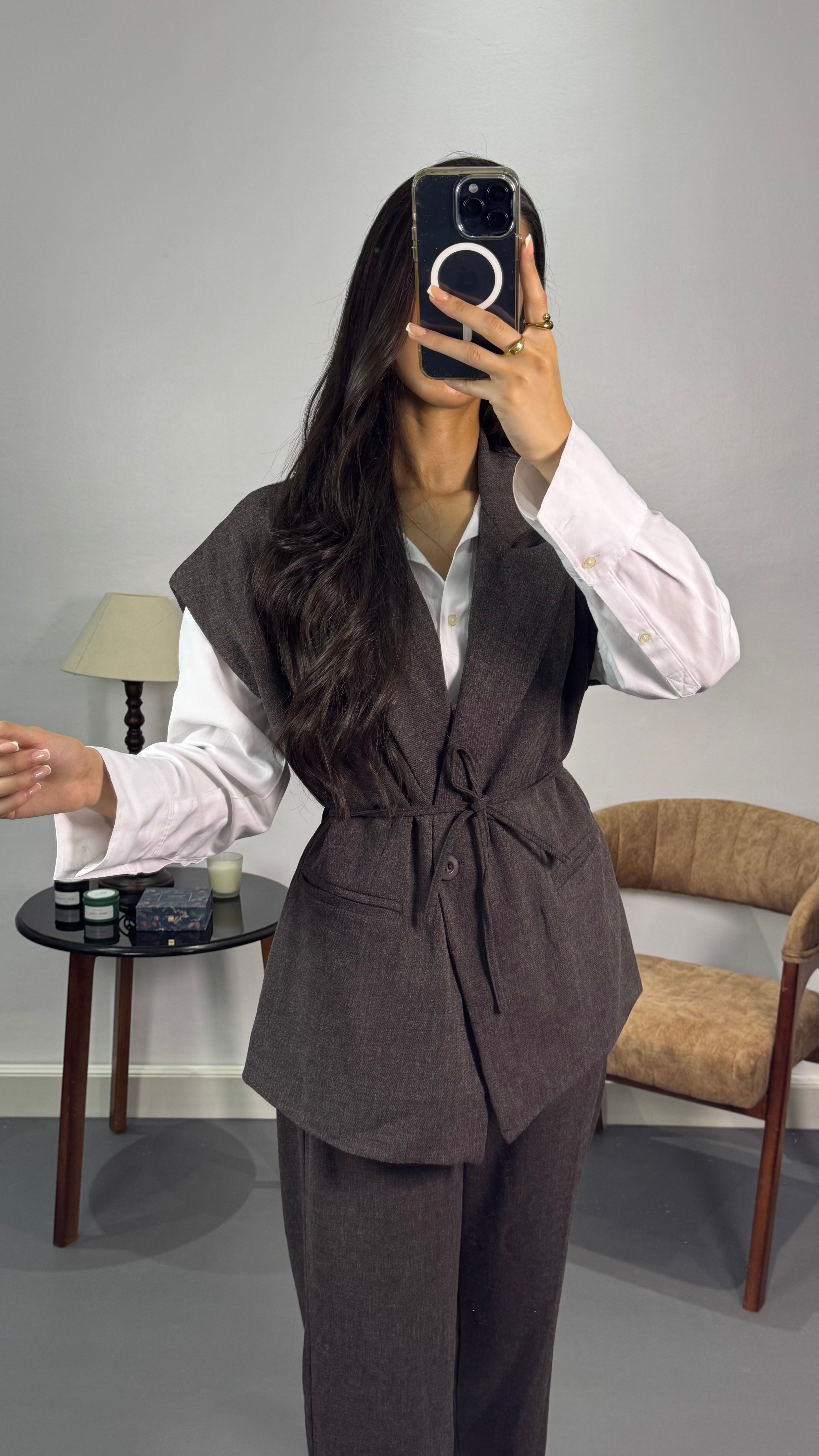 Costume sans manches |Marron foncé