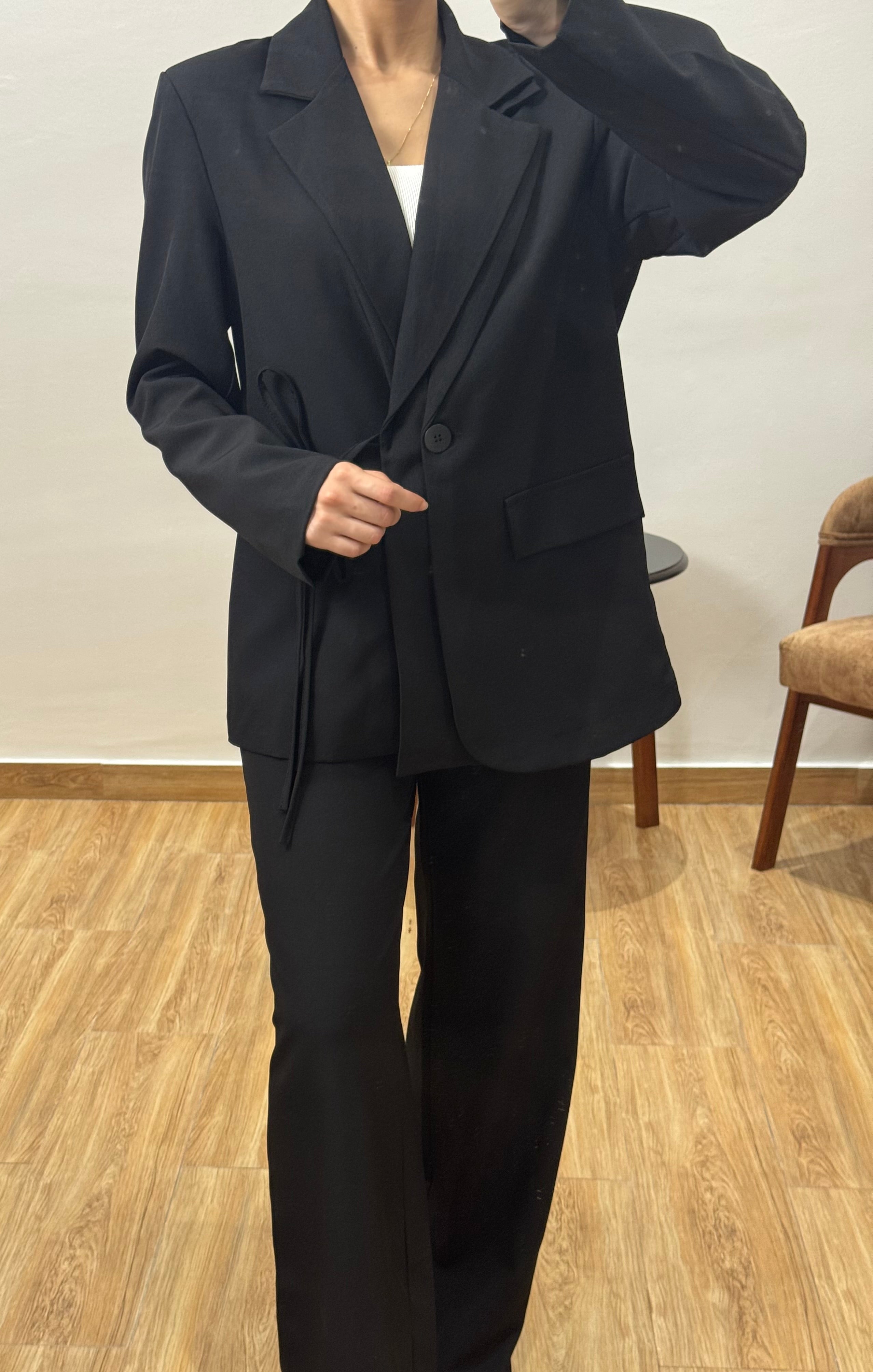 Costume doublé avec noeud |Noir