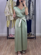 Ensemble robe Brocart  |Vert