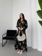 Robe à motifs fleurs |Noir et Blanc