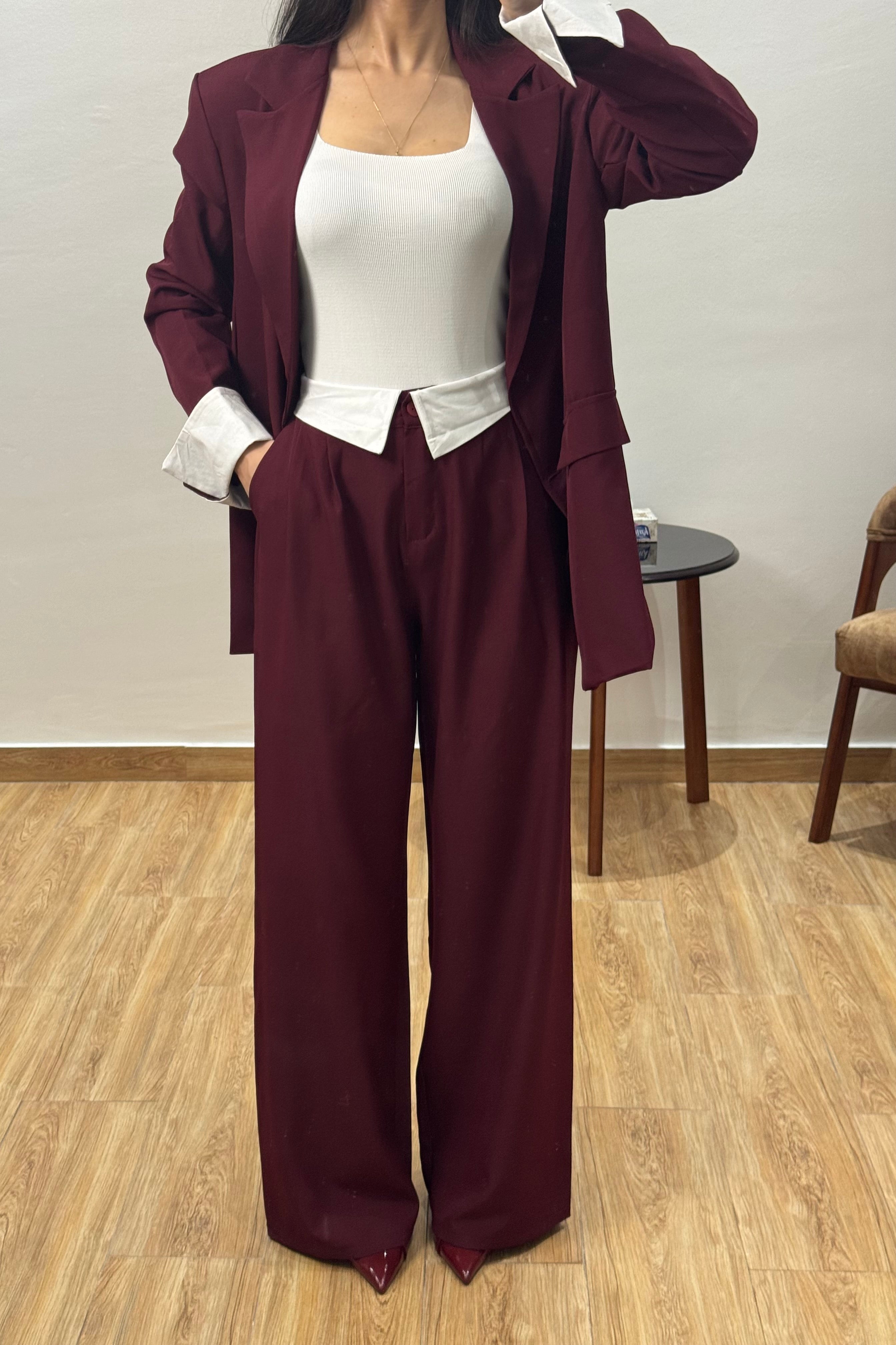 Costume manche reverse |Bordeaux
